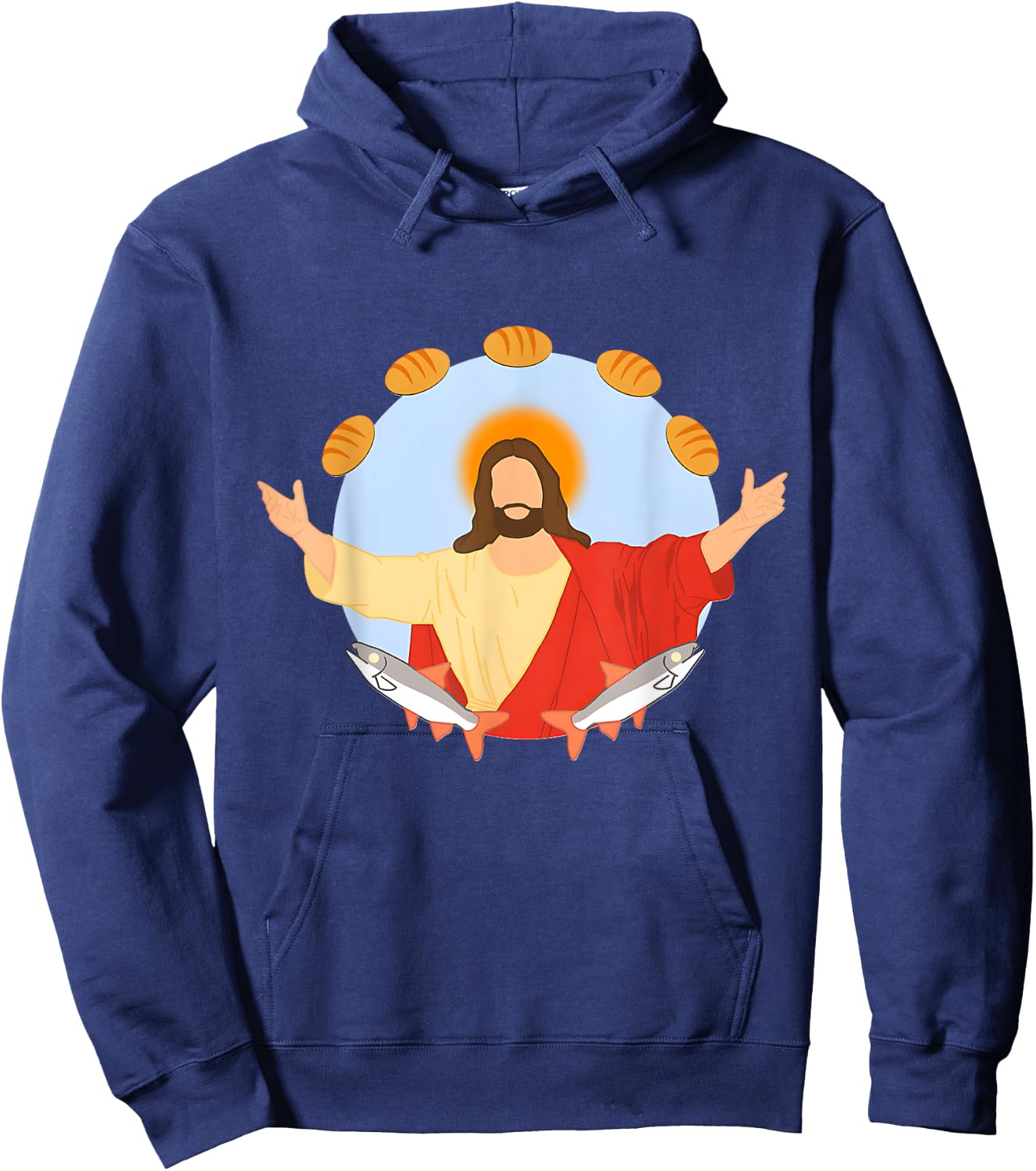 Five Loaves, Two Fish Christian Hoodie - Hoodie | Navy