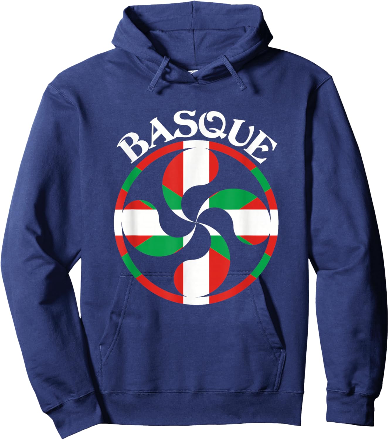 Basque Flag Lauburu, Basque Lauburu, Basque Country, Basque Hoodie - Hoodie | Navy