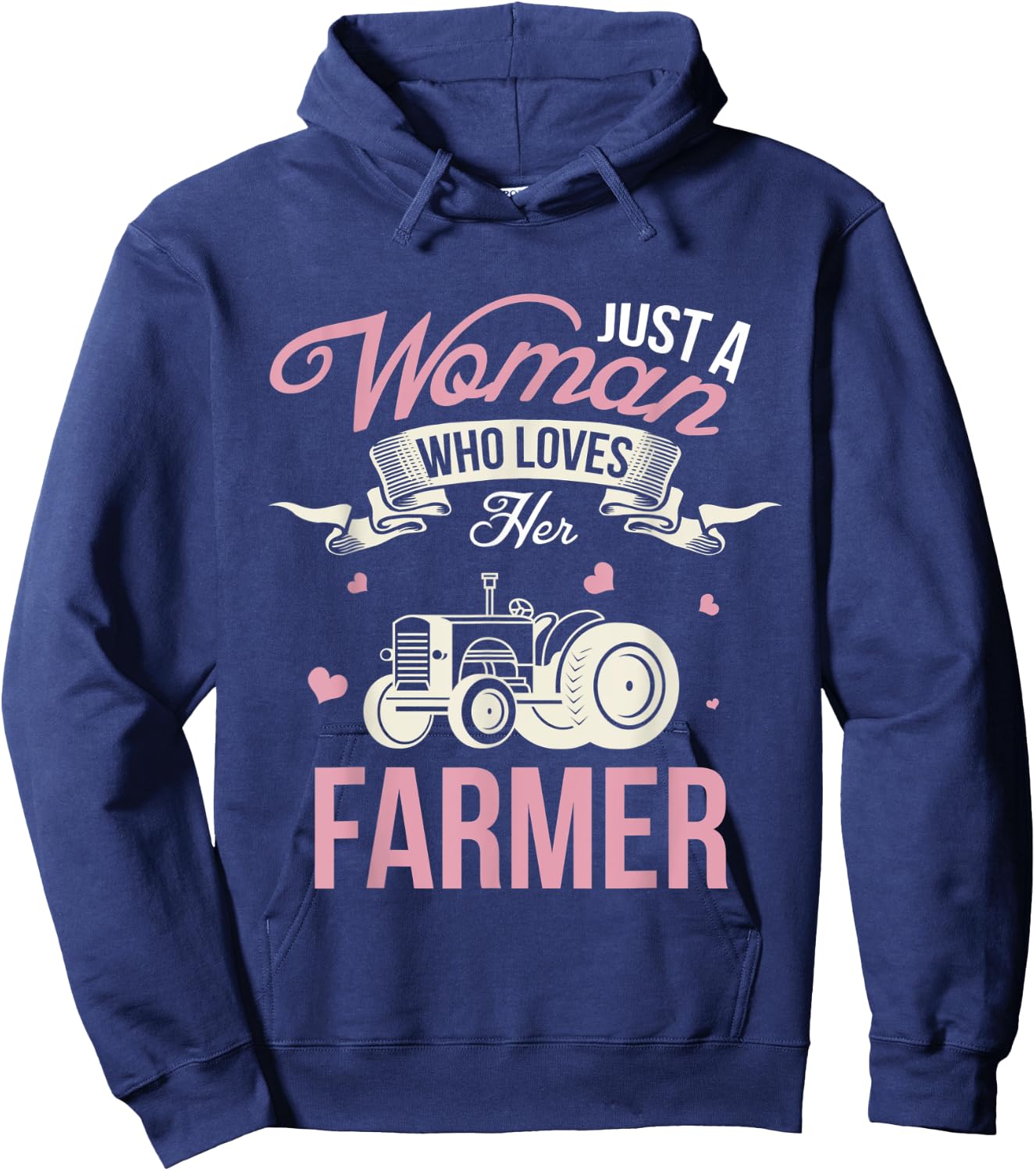 Just A Woman Who Loves Her Farmer Husband Gift Wife Present Hoodie - Hoodie | Navy