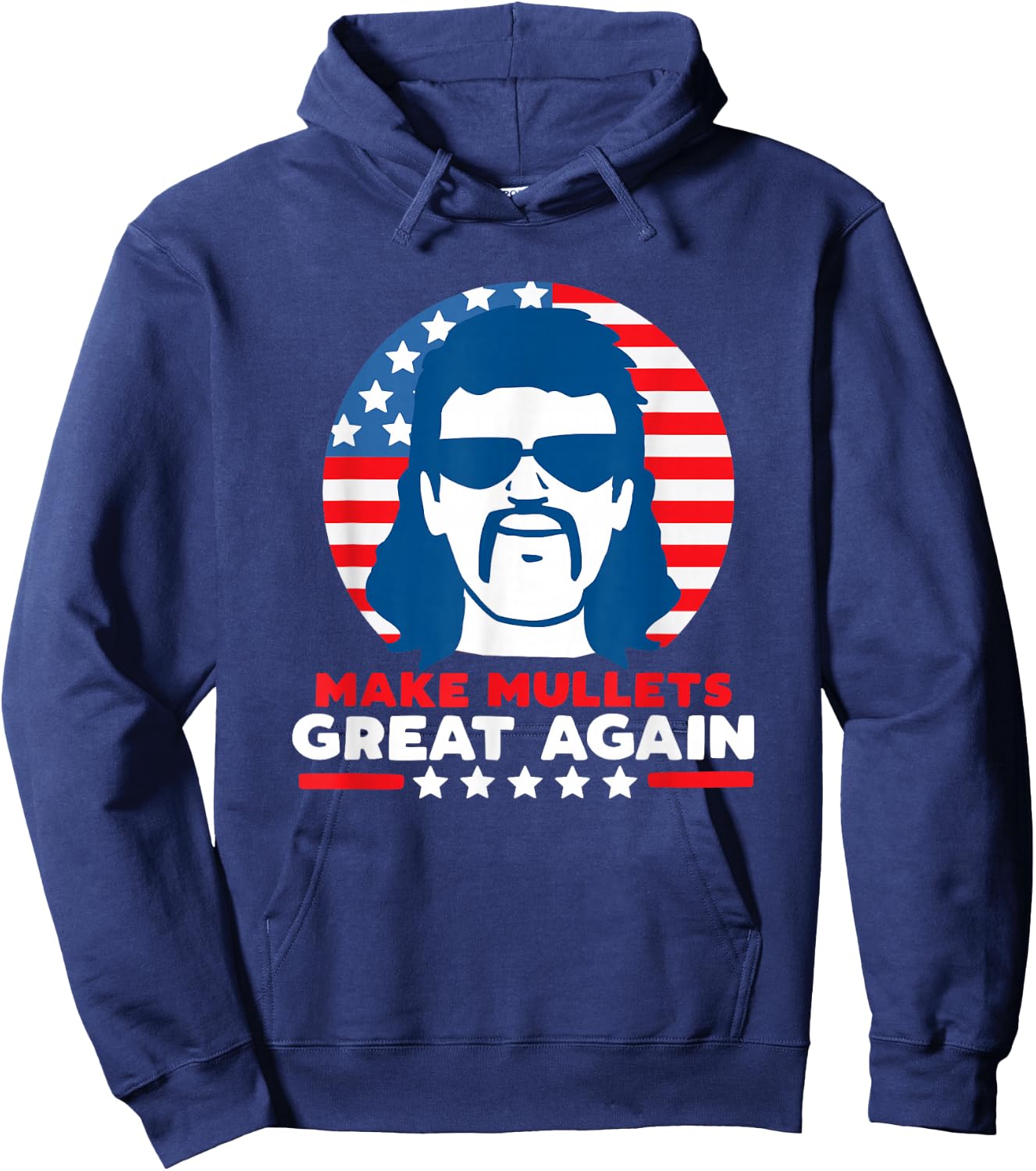 Make Mullets Great Again Vintage 80s Hair Party USA Dark Hoodie - Hoodie | Navy