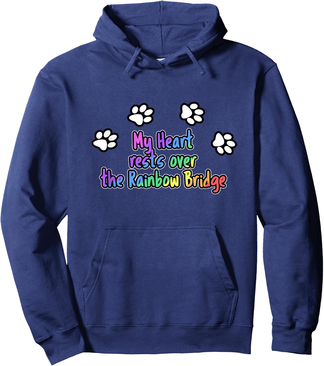 Rainbow Bridge Shirt - My heart rests over Rainbow Bridge Hoodie - Hoodie | Navy