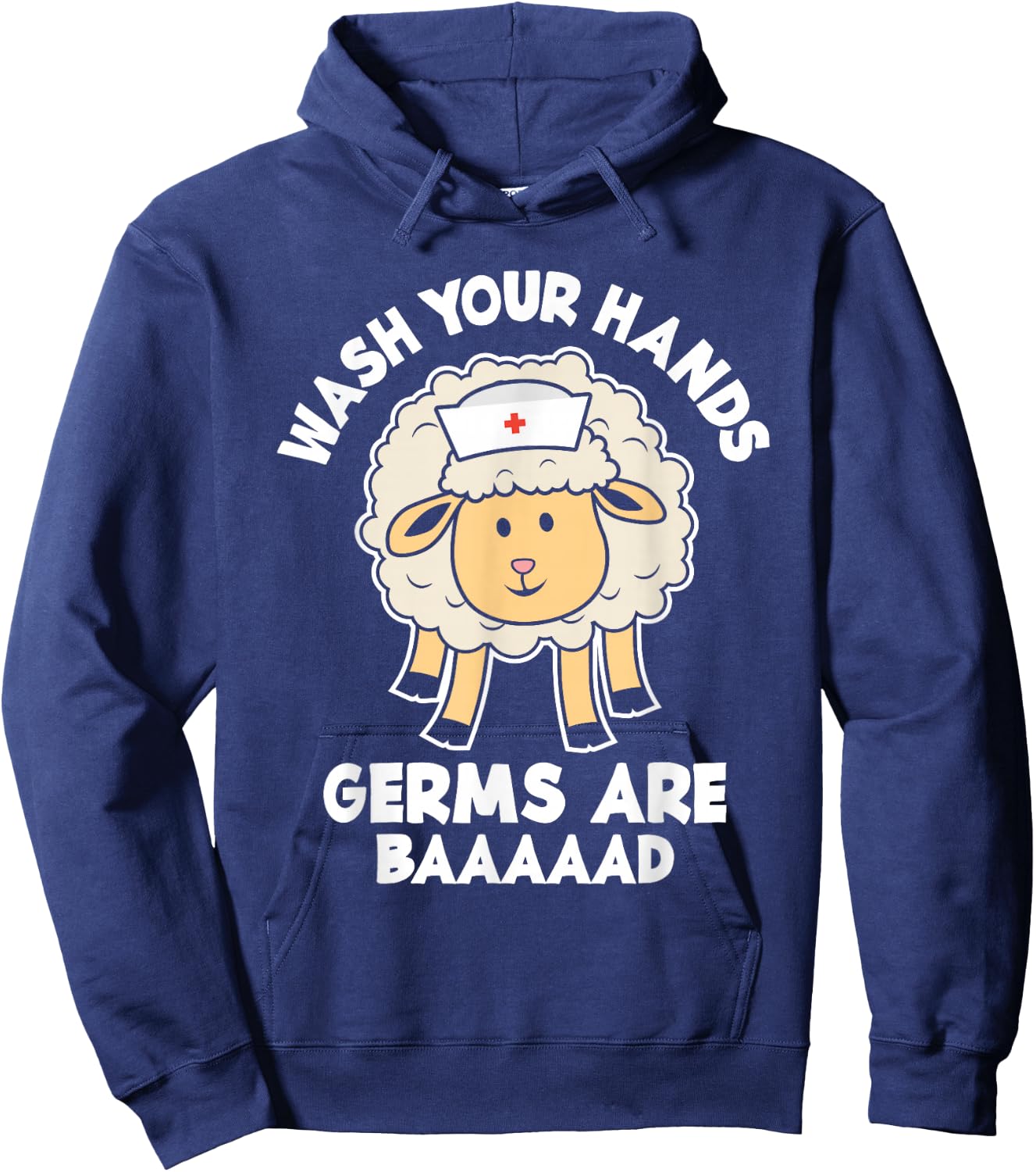 Funny Wash Your Hands Hygiene Care Message Pediatric Nurse Hoodie - Hoodie | Navy