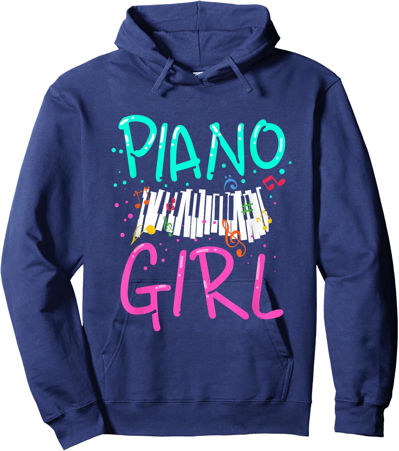 Gift Girls Music Lovers Piano Hoodie - Hoodie | Navy