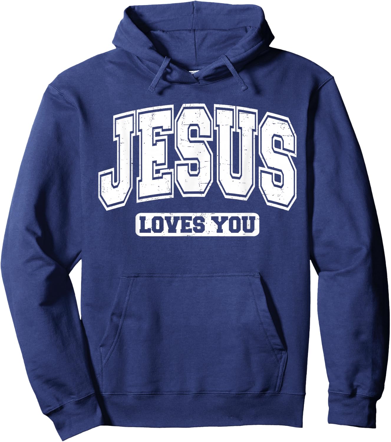 Jesus Loves You Vintage Style - Christian Faith Hoodie - Hoodie | Navy