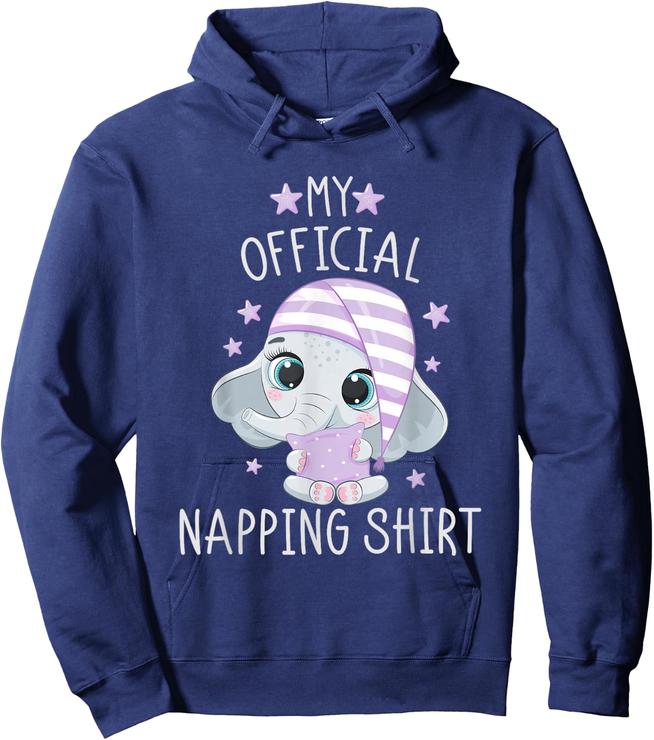 My Official Napping Shirt Pajamas Nightgown Elephant Hoodie - Hoodie | Navy