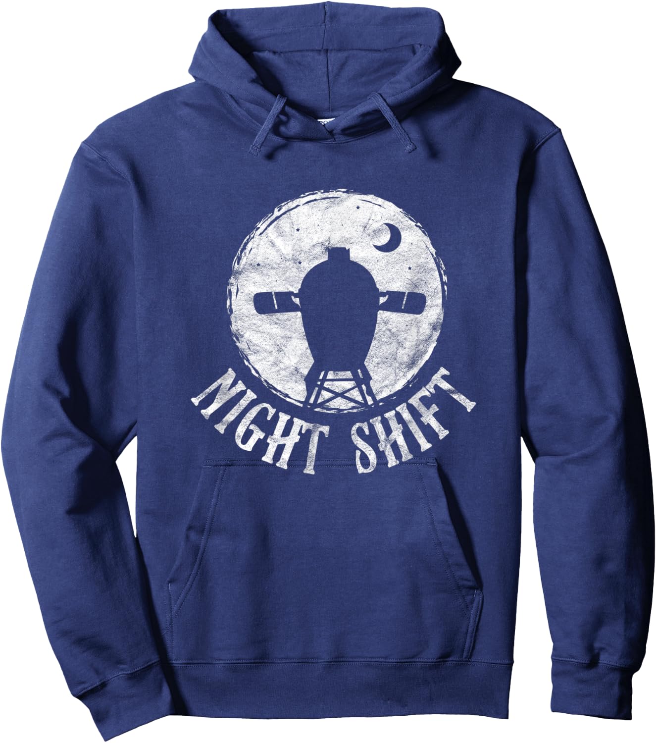 BBQ Barbeque Grilling Funny Night Shift Grill Big Egg Smoker Hoodie - Hoodie | Navy