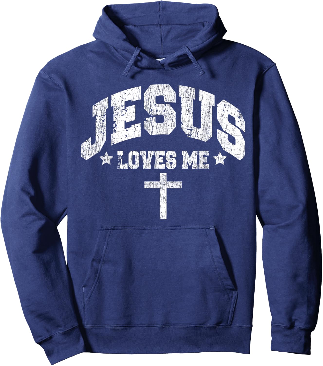 Jesus Loves Me Vintage Style Men Hoodie - Hoodie | Navy