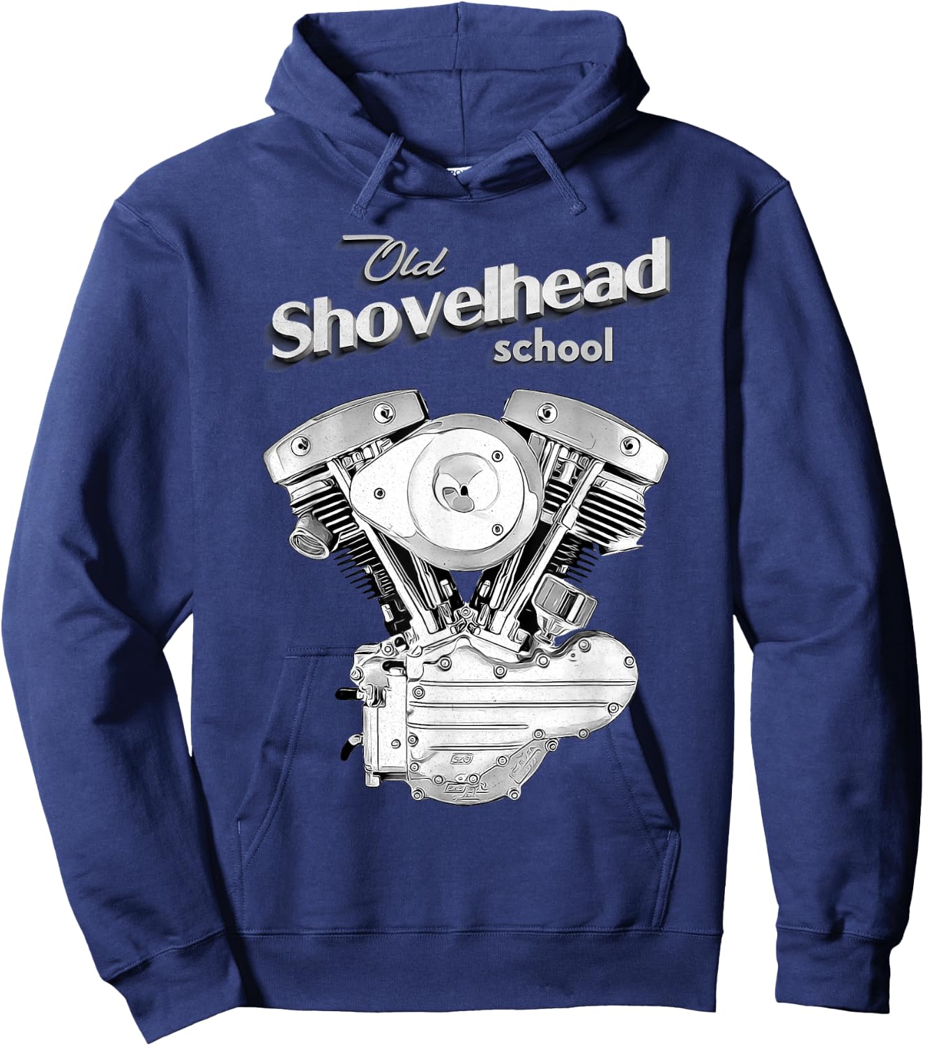Vintage HD Shovelhead Motorcycle FLH Engine Motor Biker Hoodie - Hoodie | Navy