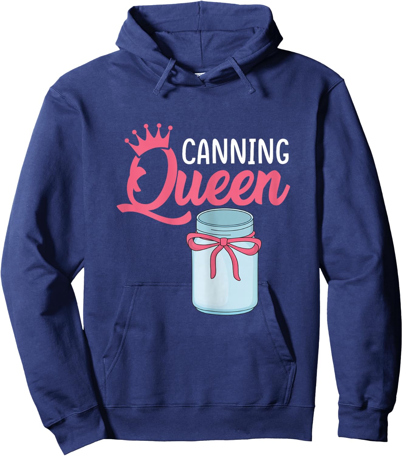 Canning Gift Canning Queen Black Modern Floral Canning Queen Funny Preserving Canner Girls Gift Hoodie - Hoodie | Navy