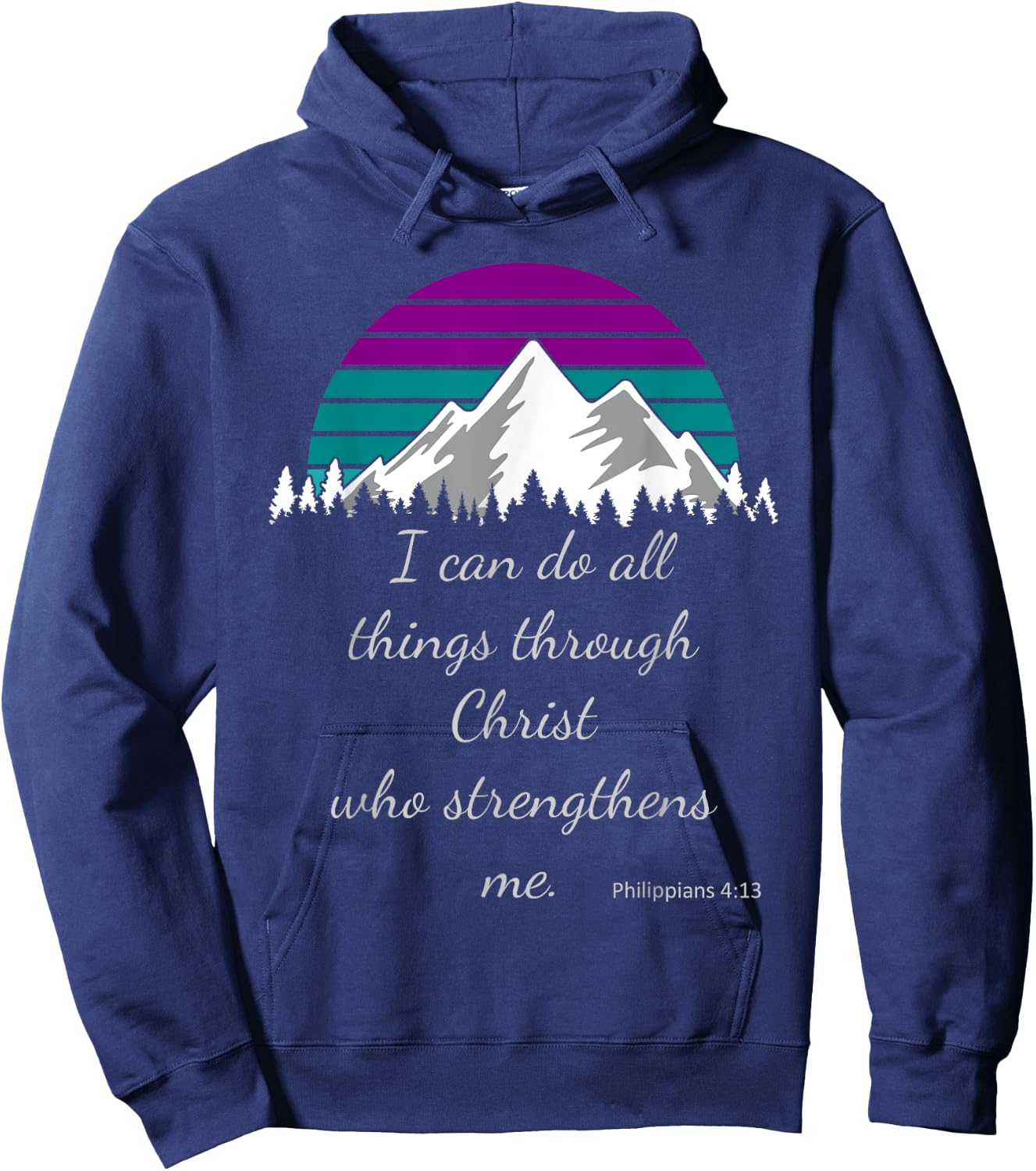 I can do all things through Christ who strengthens me. Hoodie - Hoodie | Navy