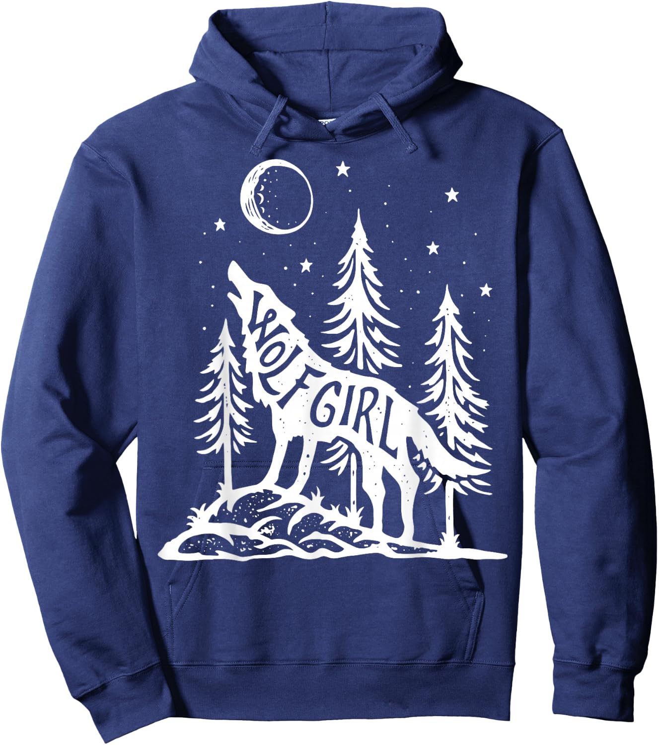 Wolf Girl Who Loves Wolves Funny Animal Lovers Women Outdoor Hoodie - Hoodie | Navy