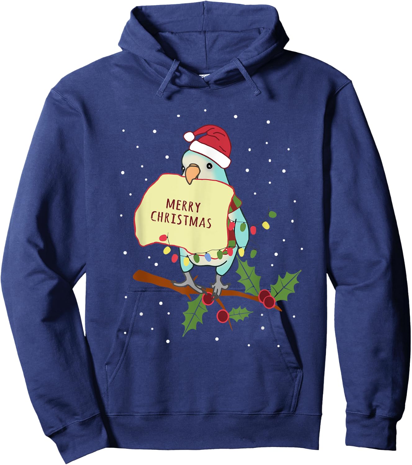 Merry christmas Blue Quaker Parrot Owner Birb memes Hoodie - Hoodie | Navy