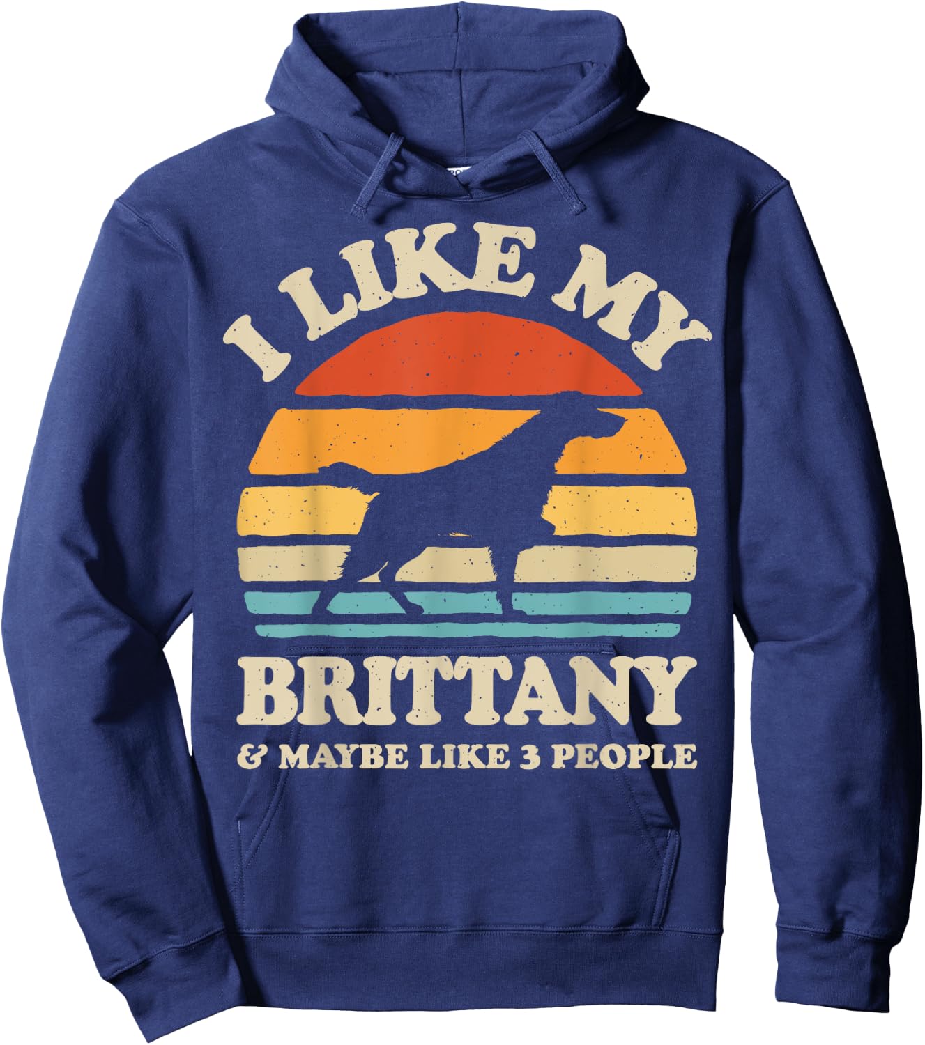I Like My Brittany Spaniel And Maybe Like 3 People Dog Retro Women Girls Kids Hoodie - Hoodie | Navy
