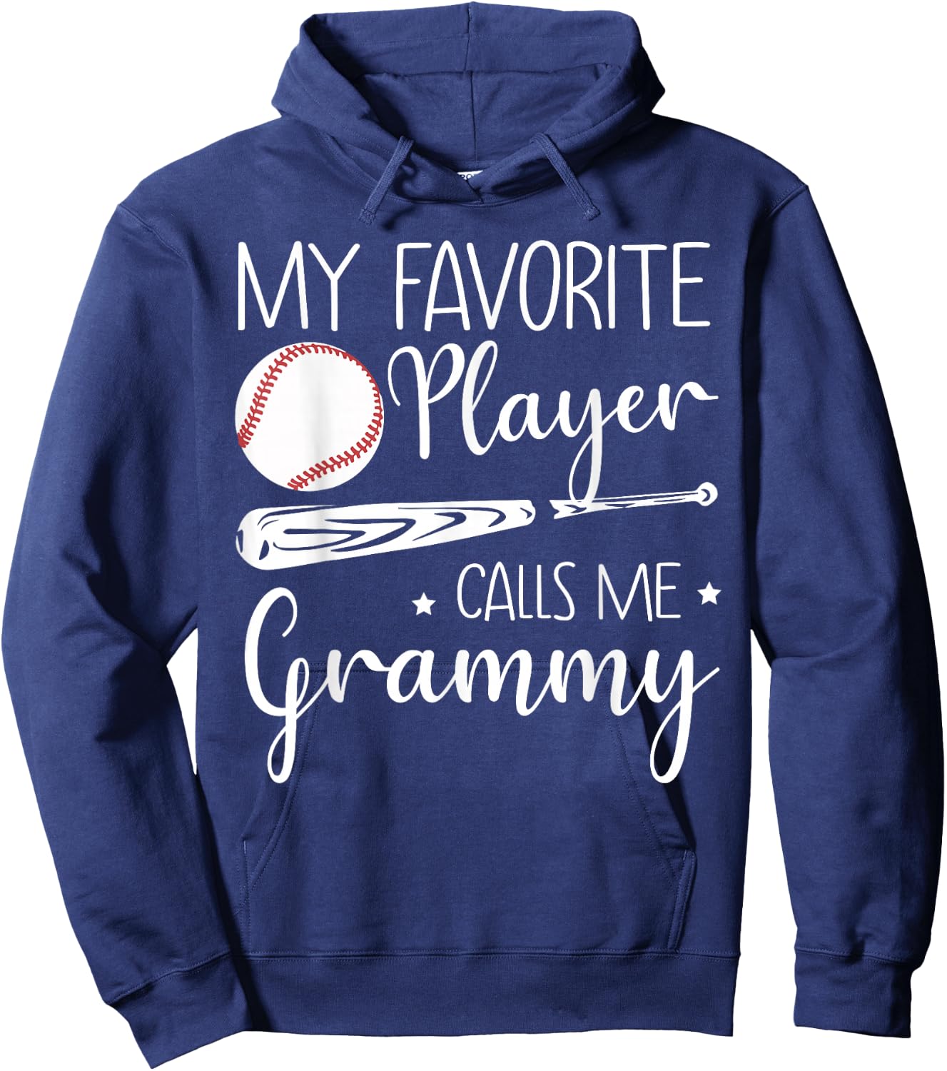 Baseball My Favorite Player Calls Me Grammy Grandma Gift Hoodie - Hoodie | Navy