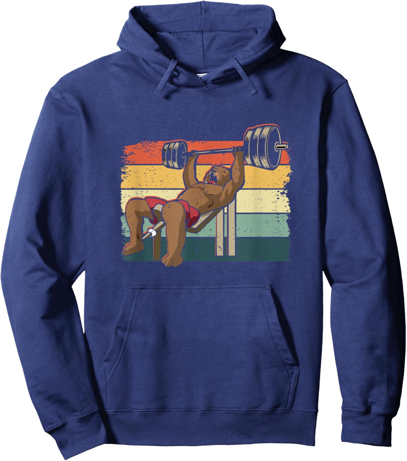 Powerlifter Weightlifting Bench Press Bear Powerlifting Hoodie - Hoodie | Navy