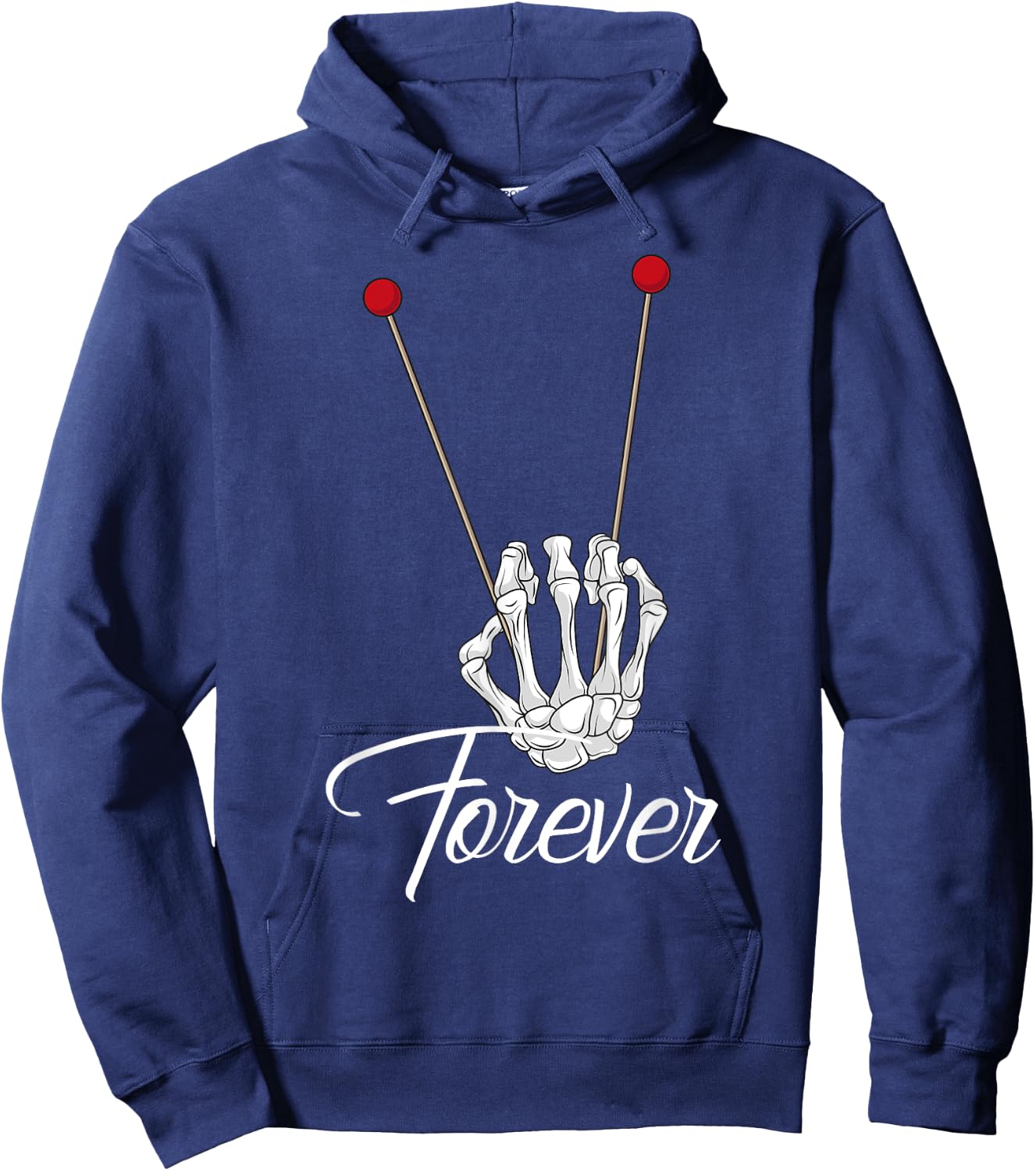 Mallets Forever - Marimba Xylophone Band Skeleton Hand Hoodie - Hoodie | Navy