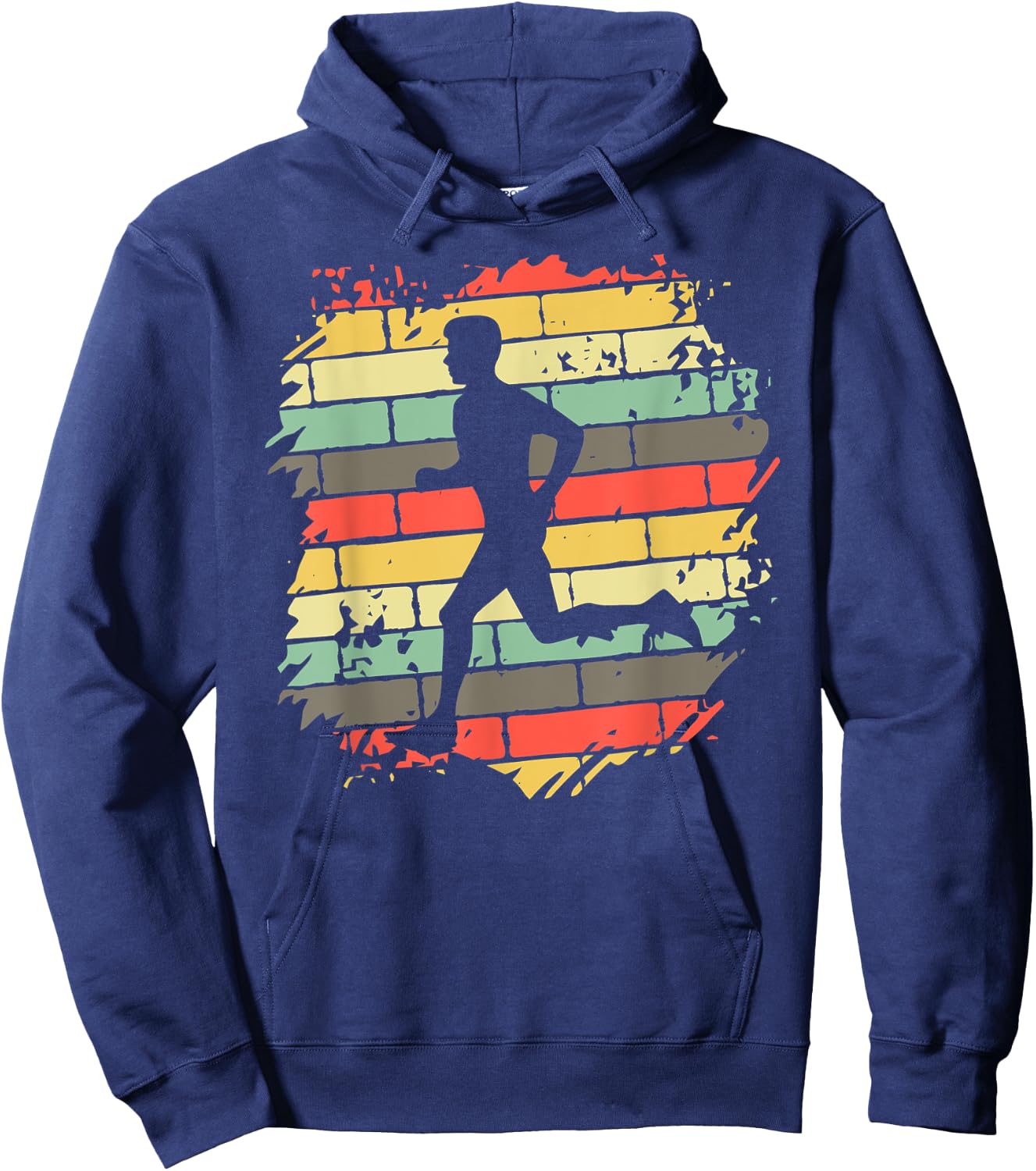 Vintage Runner Silhouette Shirt Urban Running Retro Graphic Hoodie - Hoodie | Navy
