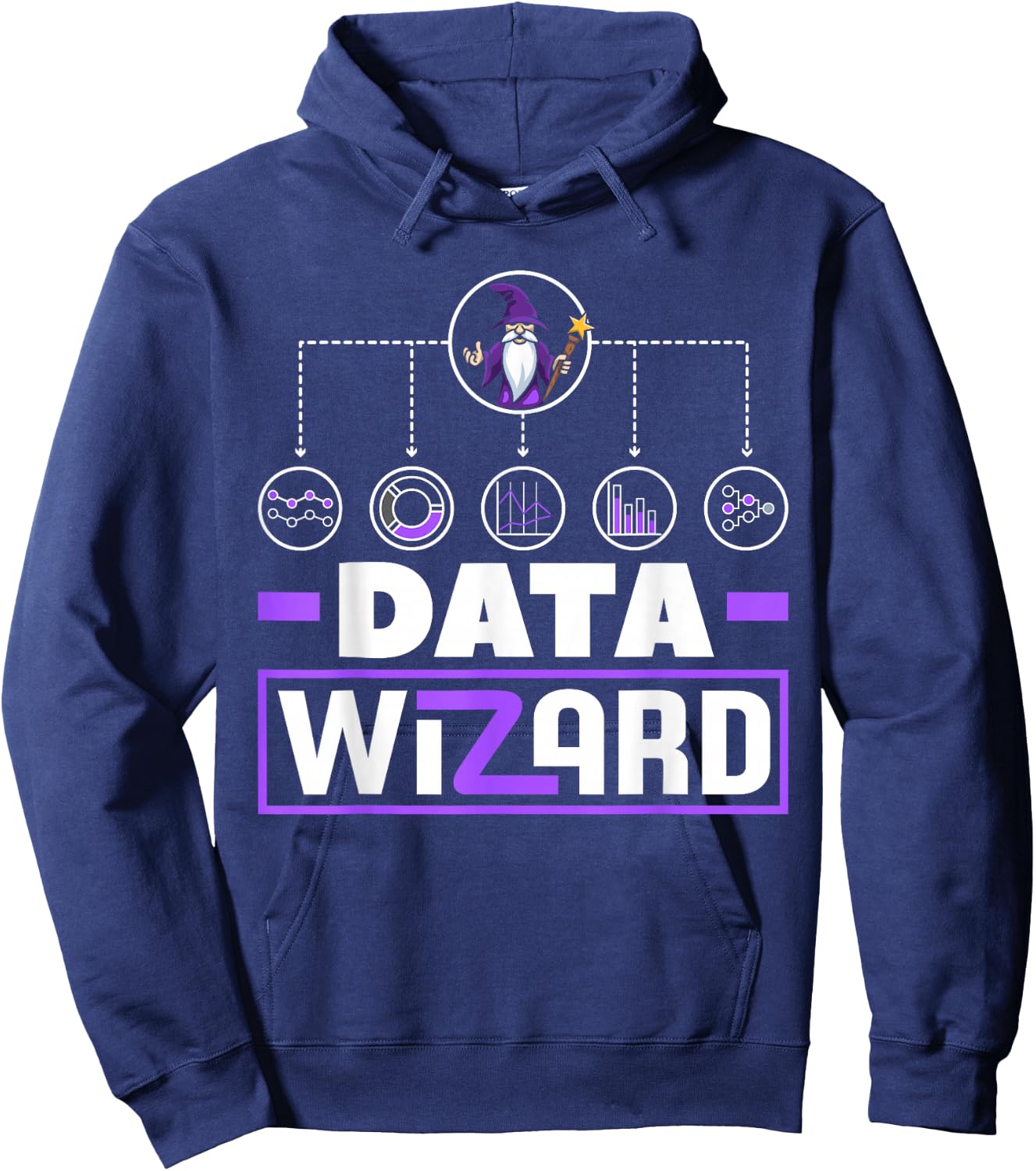 Data Analytics Data Wizard Engineering Business Intelligence Hoodie - Hoodie | Navy