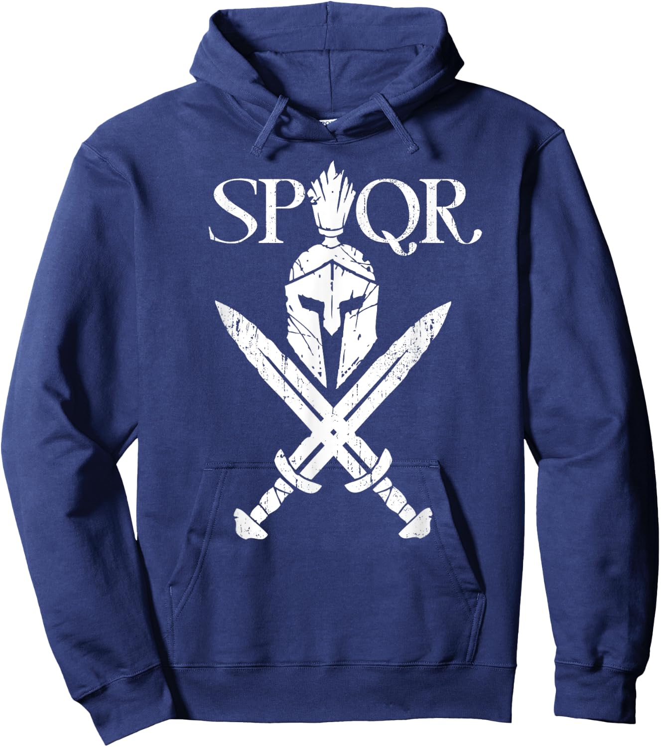 SPQR Roman Legion Soldier Gladiator Warrior Swords Helmet Hoodie - Hoodie | Navy