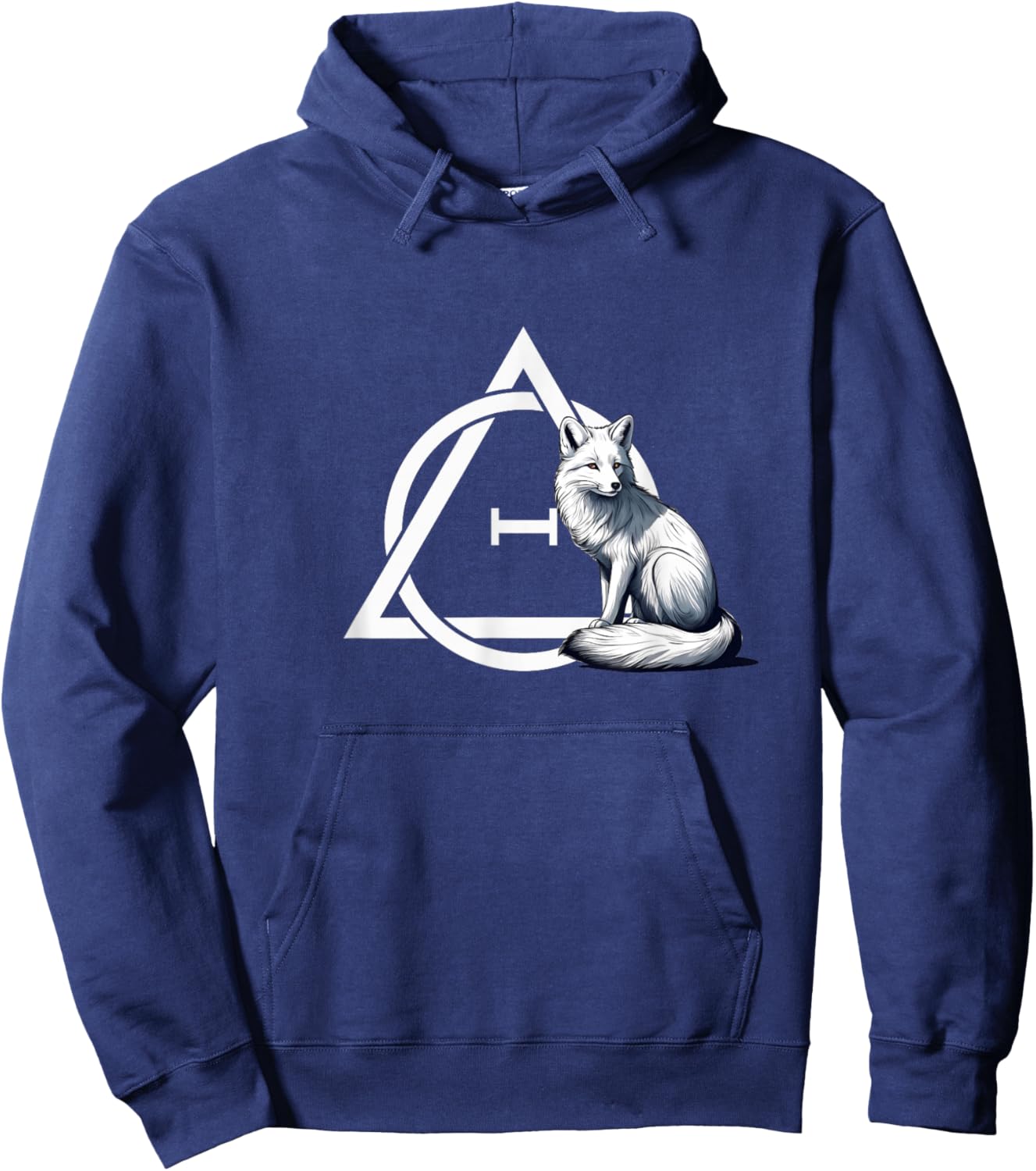 Theta Delta Symbol with Arctic Fox - Therian Hoodie - Hoodie | Navy