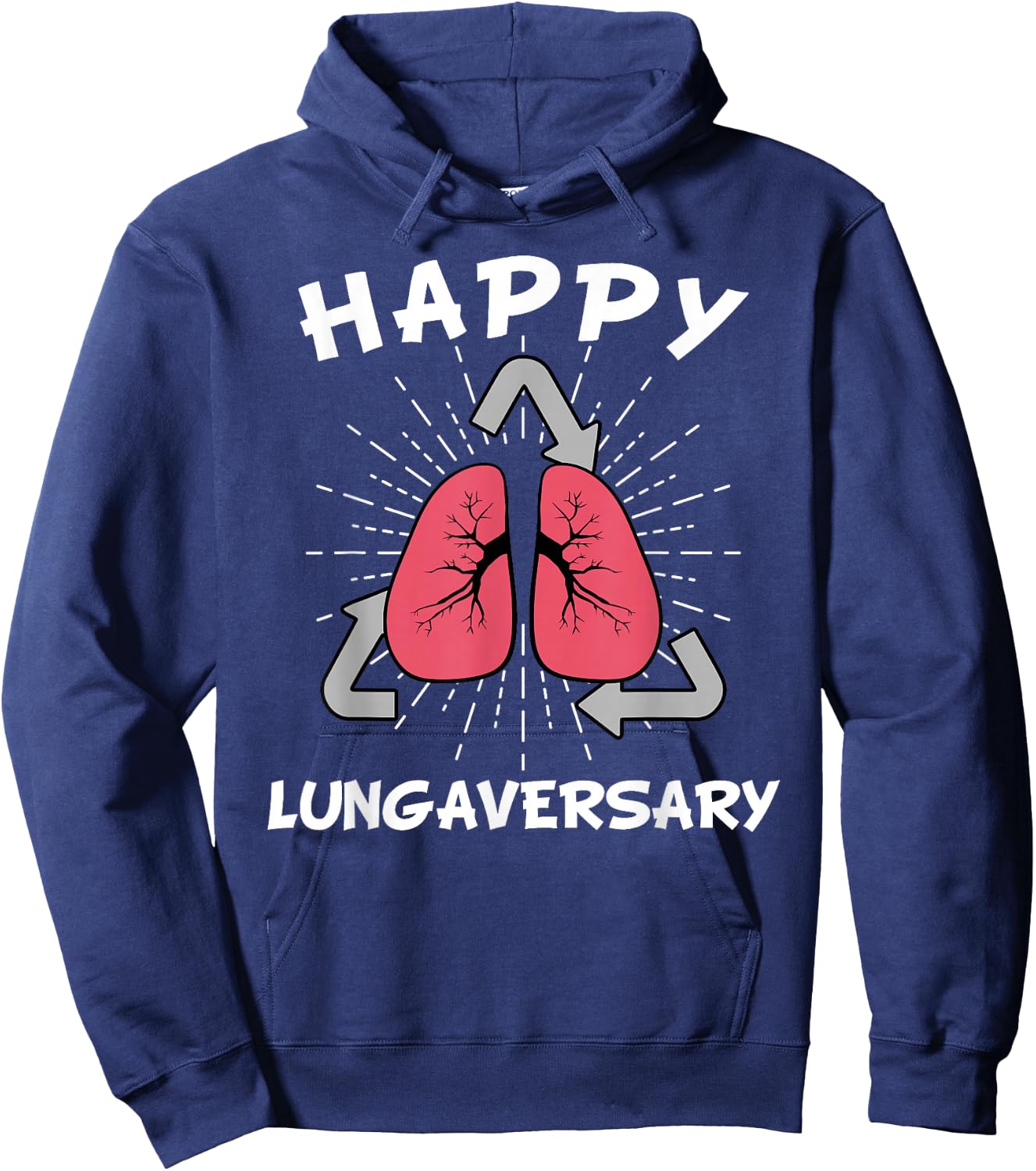 Happy Lungaversary Lung Transplant Hoodie - Hoodie | Navy