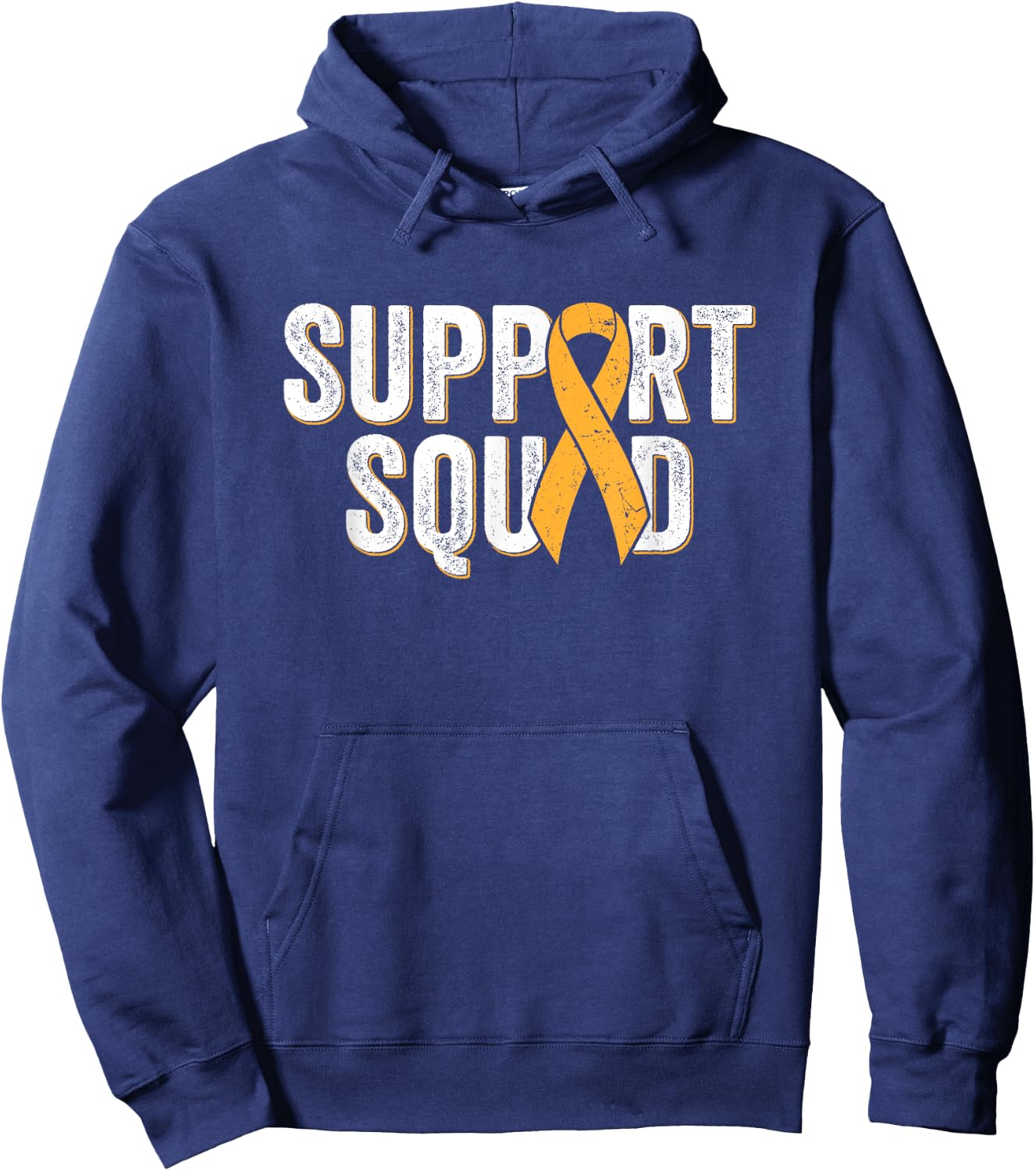 Multiple Sclerosis Support Squad, Orange MS Awareness Ribbon Hoodie - Hoodie | Navy