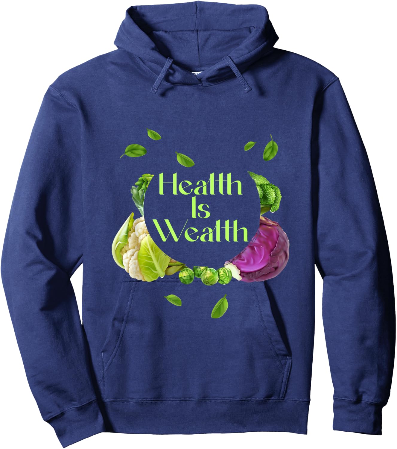 Health Is Wealth Physical And Mental Well-Being Satisfaction Hoodie - Hoodie | Navy