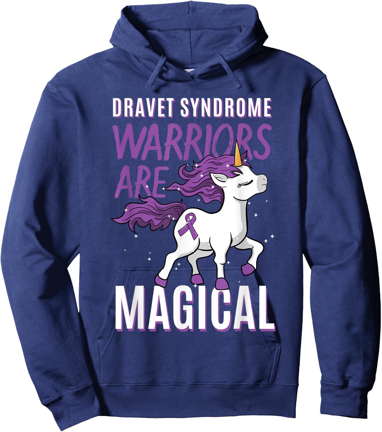 Dravet Syndrome Warrior SMEI Childhood Epilepsy Unicorn SMEB Hoodie - Hoodie | Navy