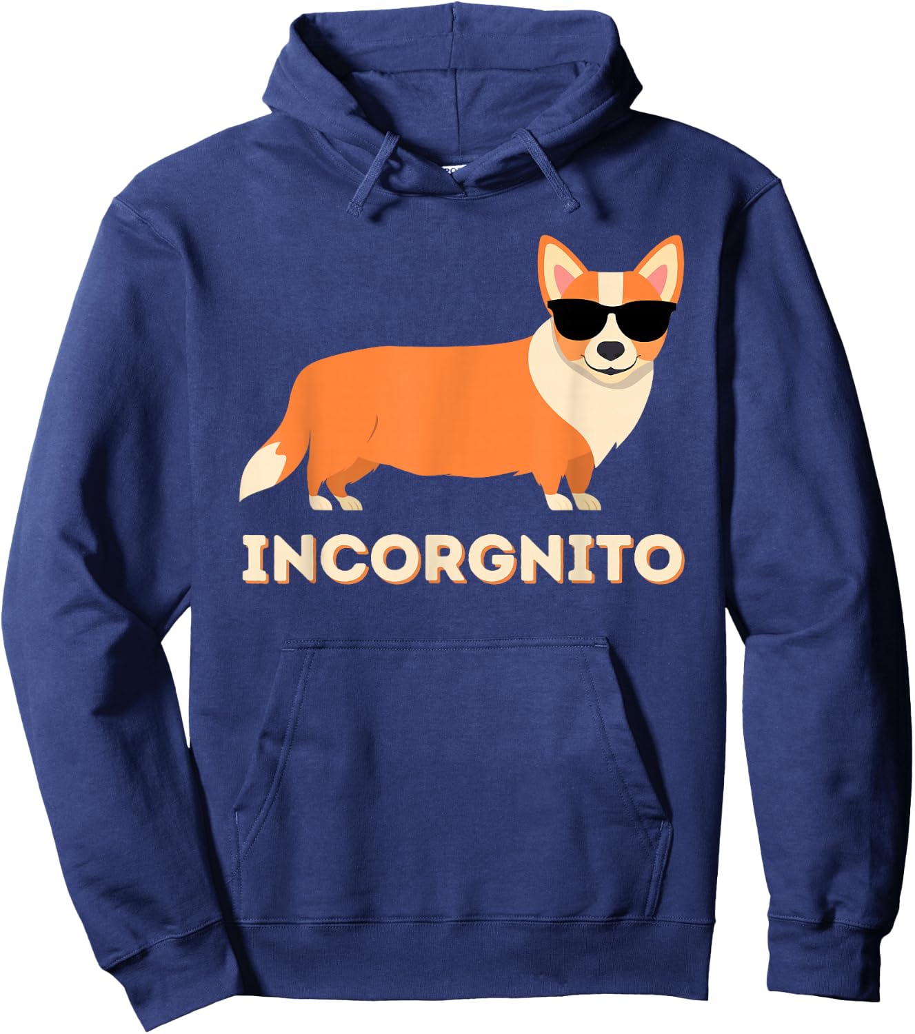 Incorgnito - Funny Welsh Corgi Owner Dog Lover Small Hoodie - Hoodie | Navy
