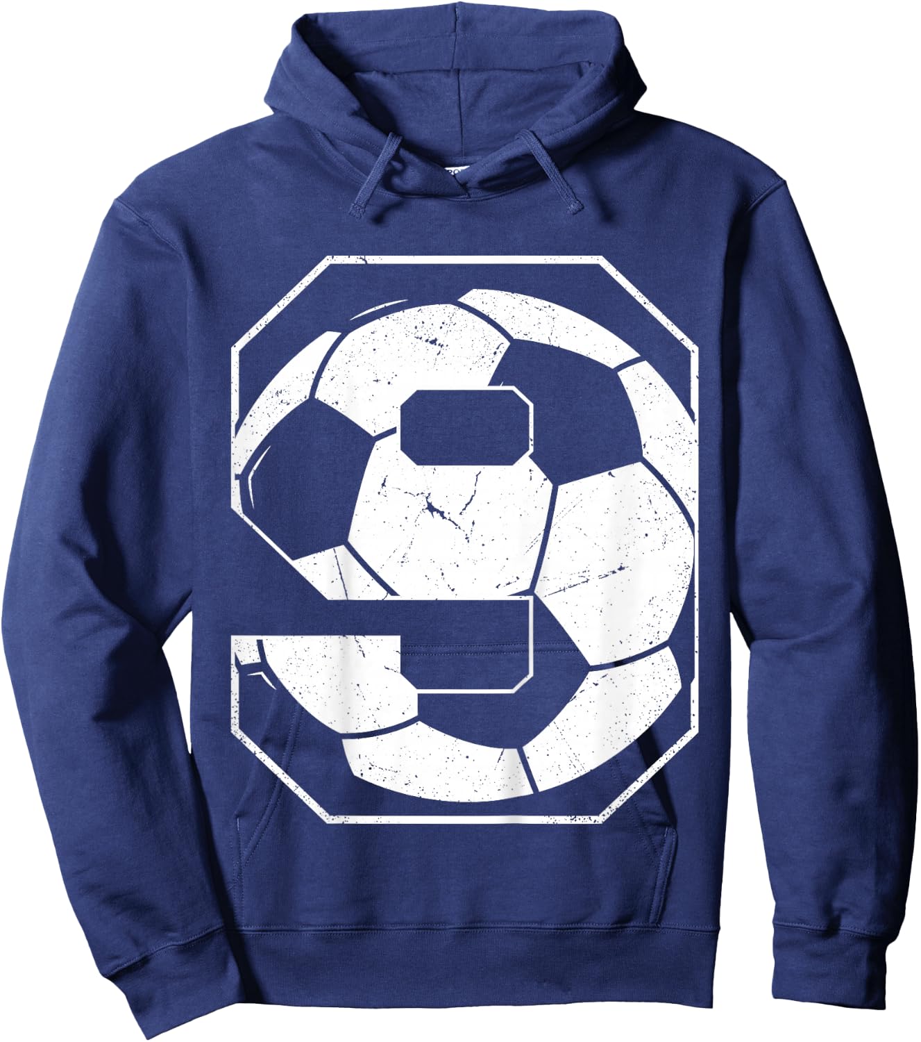 Kids 9th Birthday Boy Soccer Player Football 9 Years Old Hoodie - Hoodie | Navy