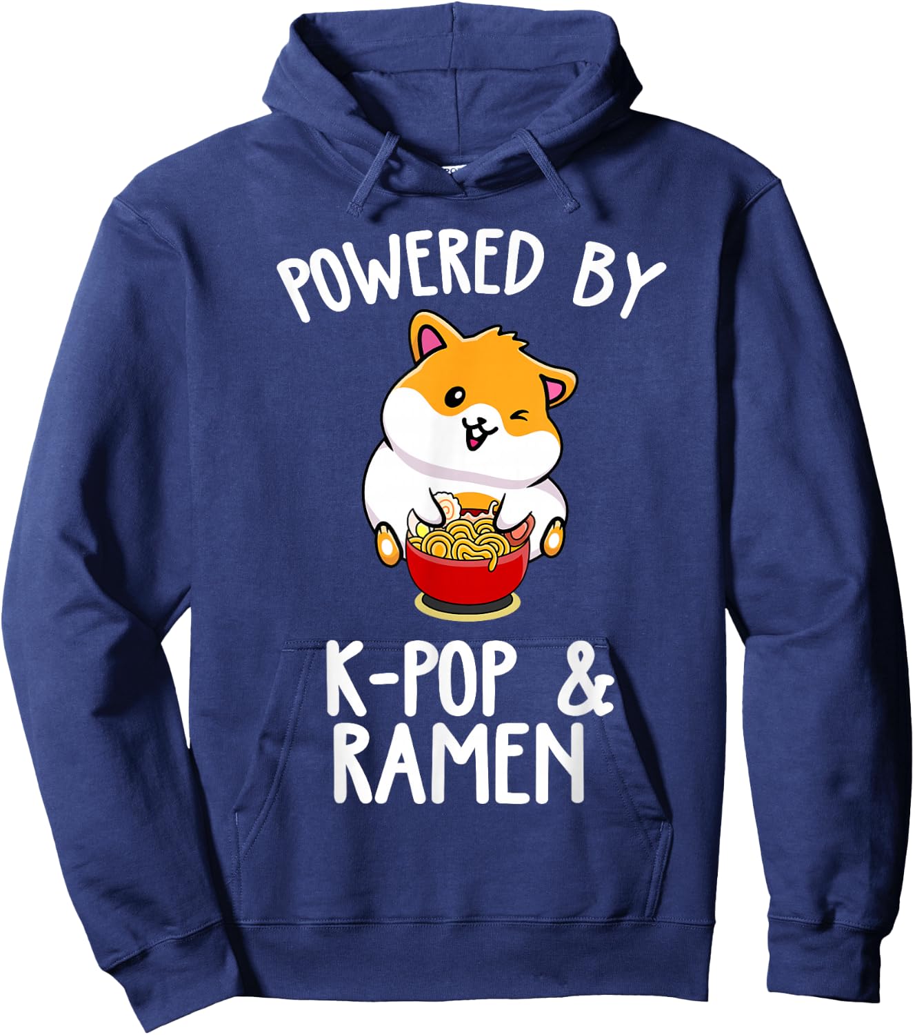 Powered by Anime & Ramen Cute Kpop Music Anime Lover Hoodie - Hoodie | Navy