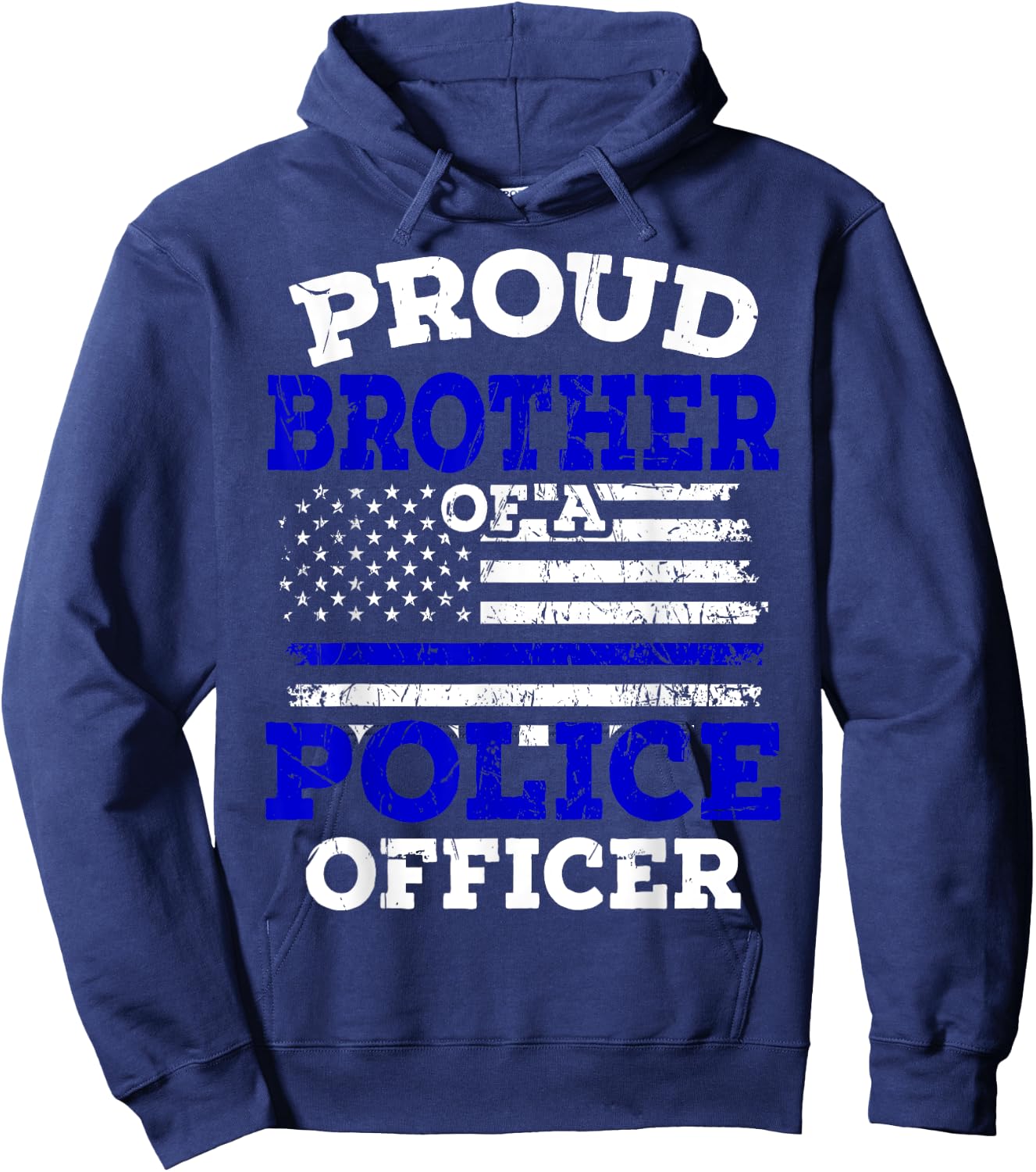 Thin Blue Line USA Flag Policeman Patriotic Police Officer Hoodie - Hoodie | Navy
