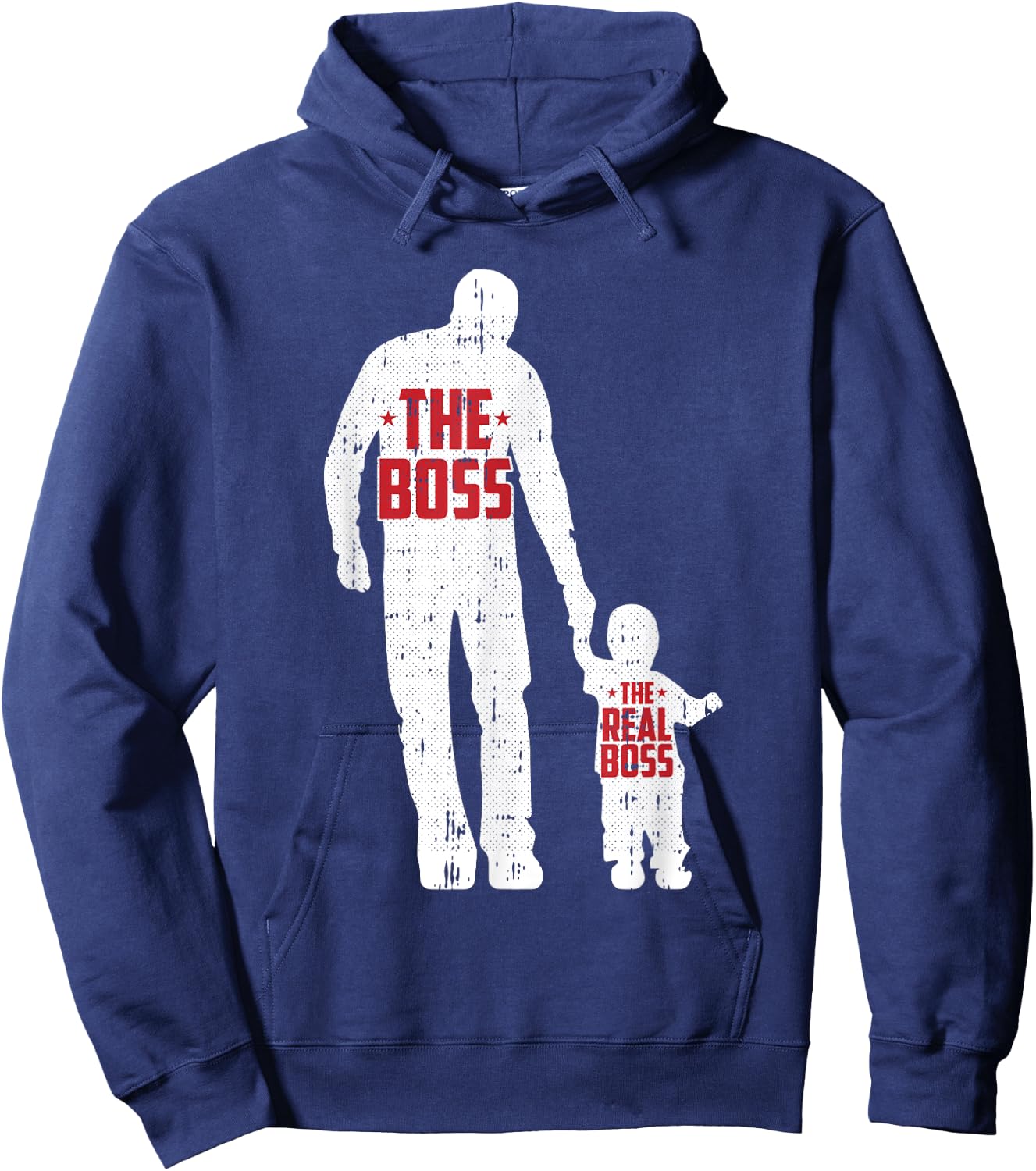 The Boss The Real Boss Fathers Day Dad Son Daughter Matching Hoodie - Hoodie | Navy