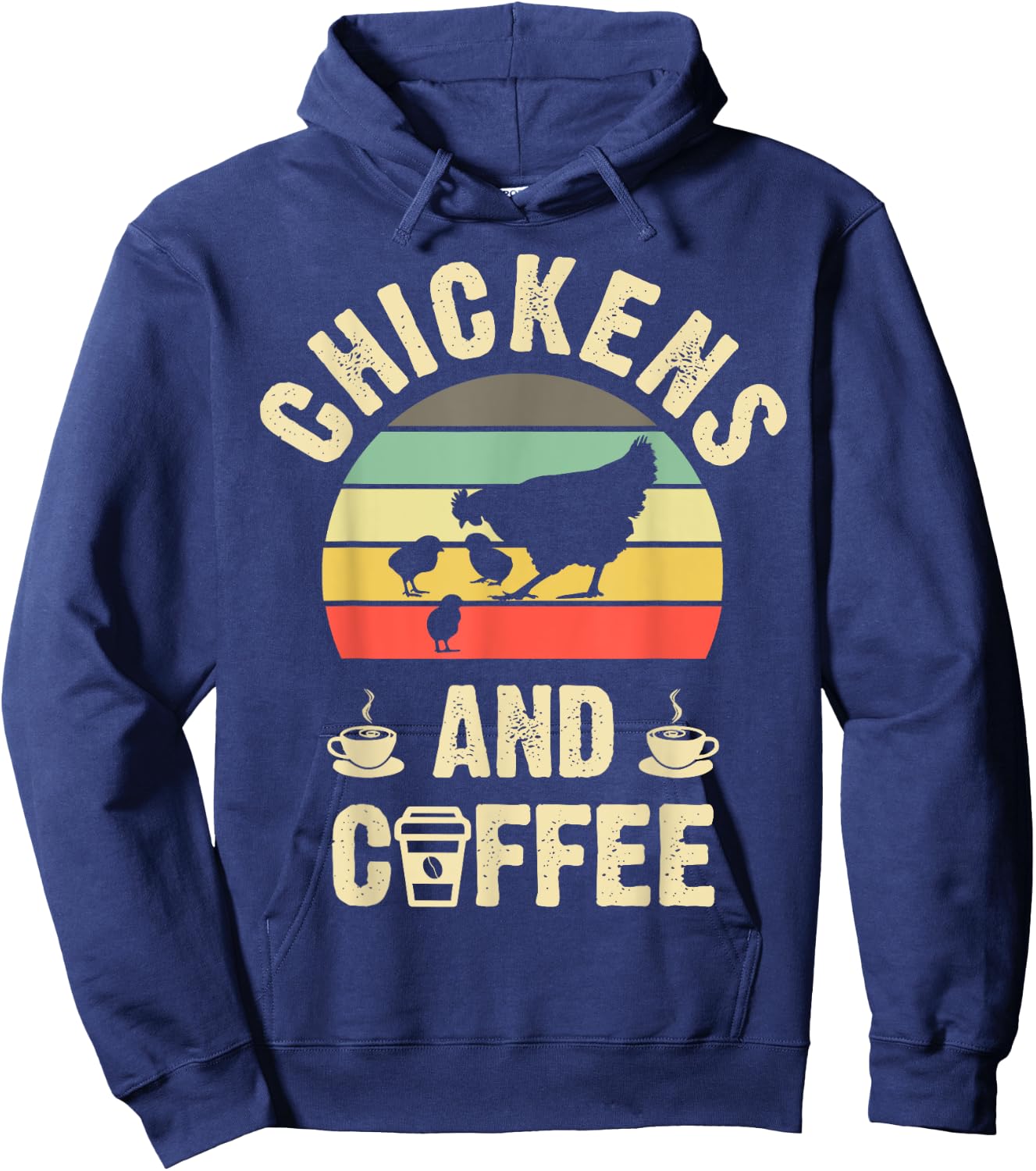 I like Chickens & Coffee Funny vintage Pet theme lover Hoodie - Hoodie | Navy
