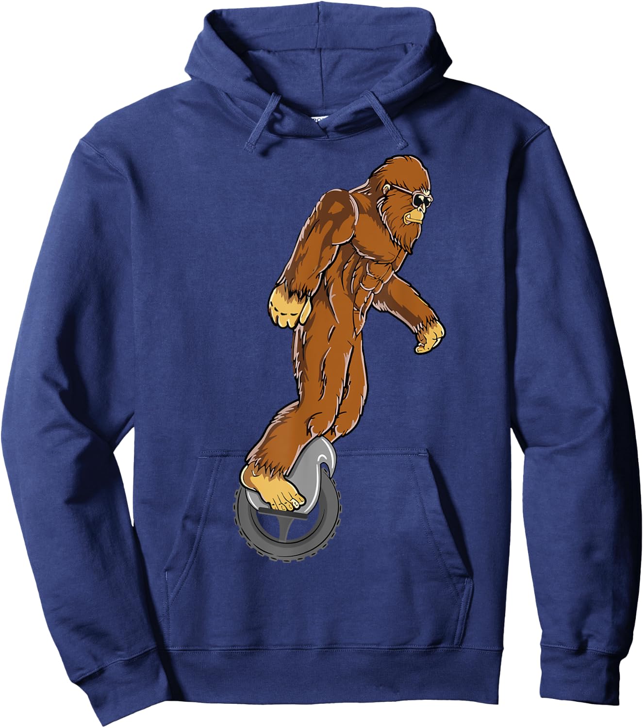 Sasquatch Bigfoot Funny Designs & Women Bigfoot on Electric Unicycle EUC Monowheel Airwheel Funny Hoodie - Hoodie | Navy