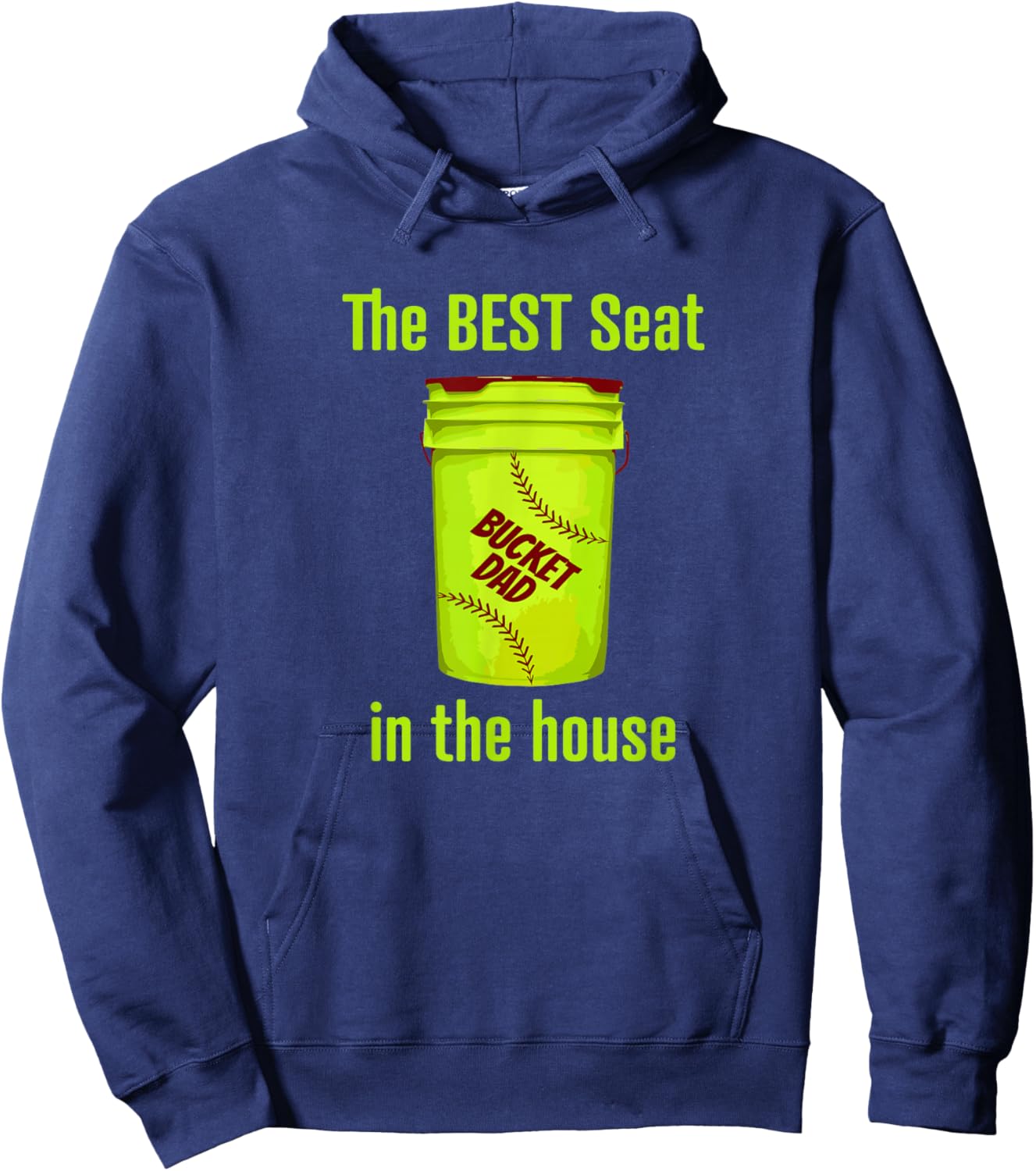 AS Softball Dad Best Seat in the House Pitcher Catcher Hoodie - Hoodie | Navy