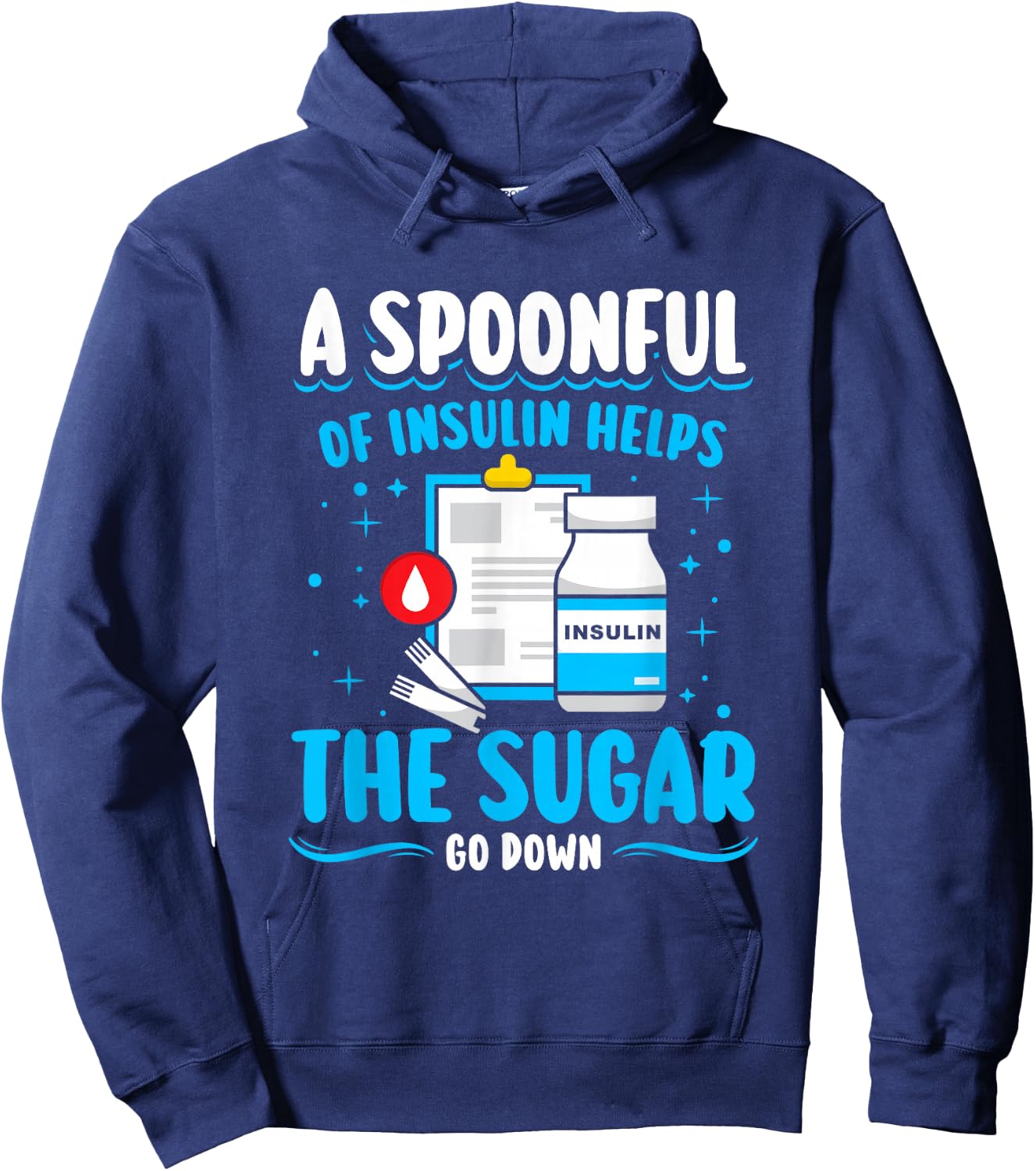 A spoonful of insulin helps - Type 1 Diabetes Hoodie - Hoodie | Navy