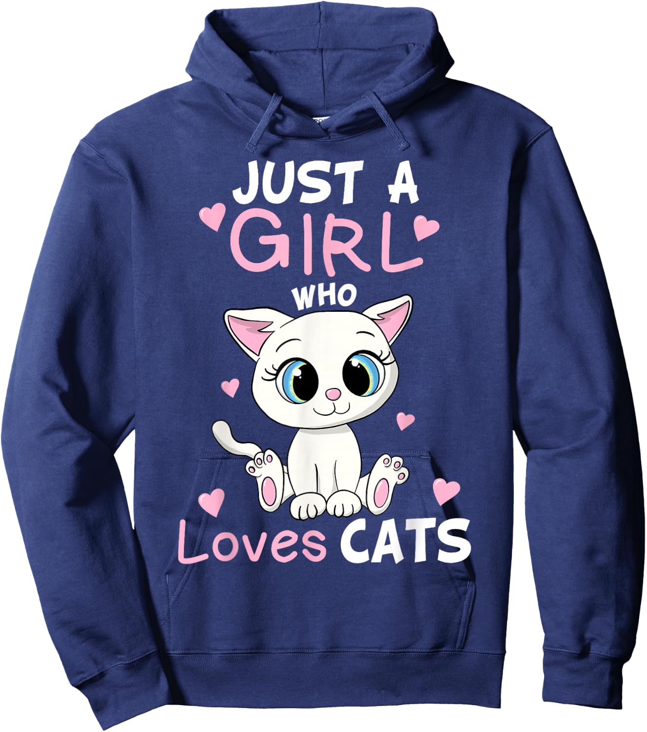 Just A Girl Who Loves Cats Funny Cute Kitten Lover Cat Gift Small Hoodie - Hoodie | Navy