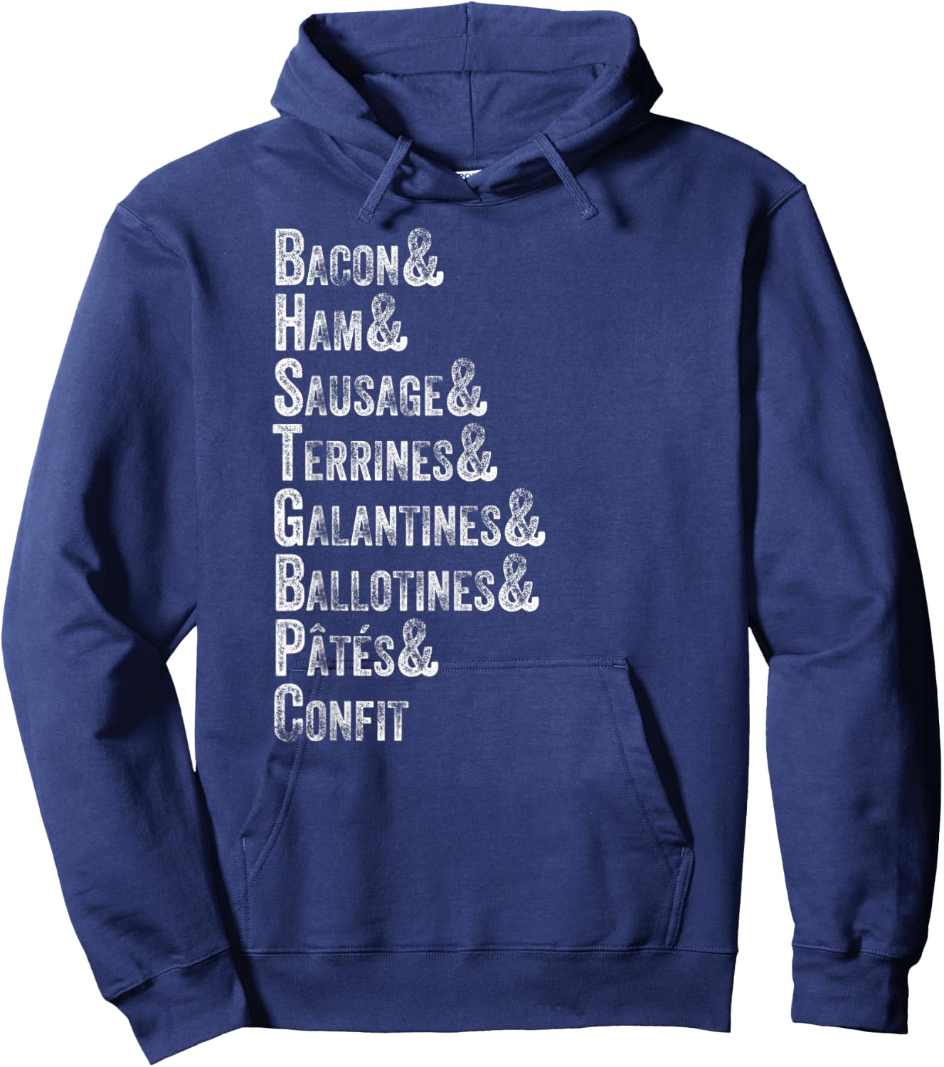 Charcuterie Board Restaurant Foodie Meat List Retro Vintage Hoodie - Hoodie | Navy