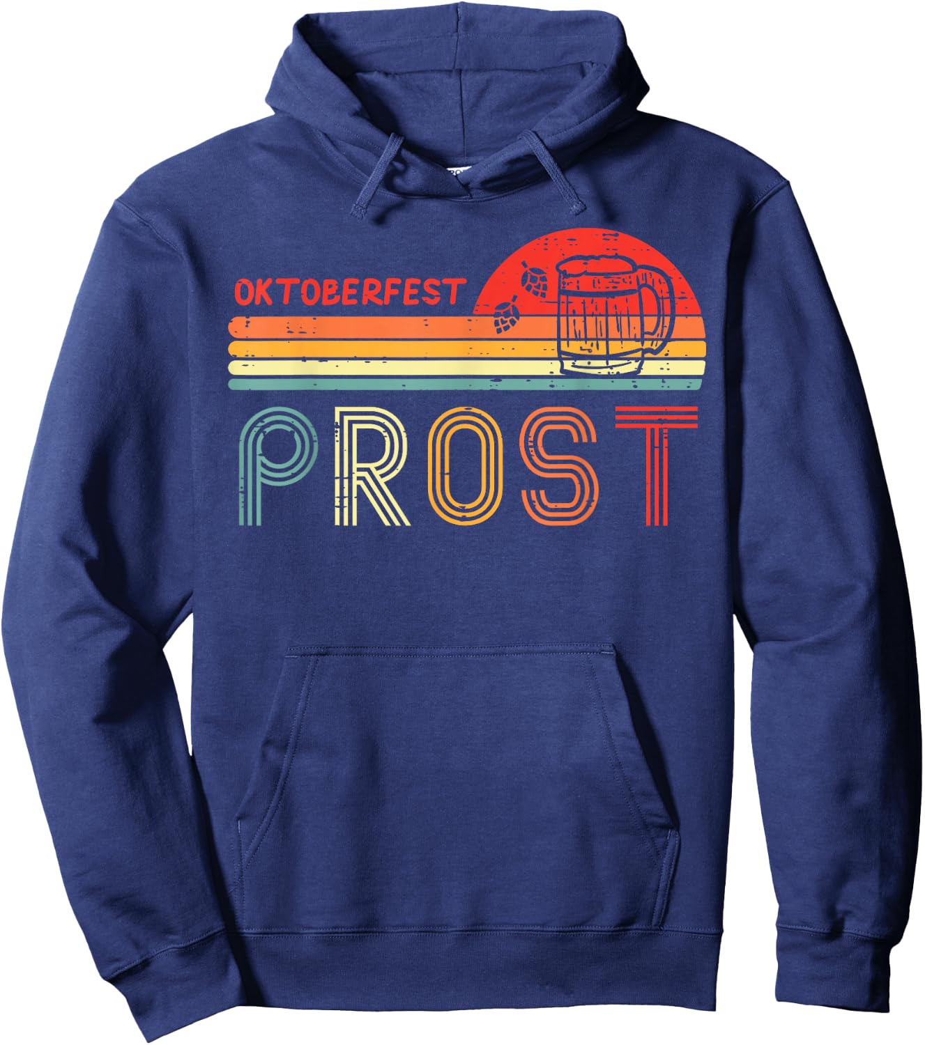 Oktoberfest Prost Retro German Bavaria Costume Men Women Kid Hoodie - Hoodie | Navy