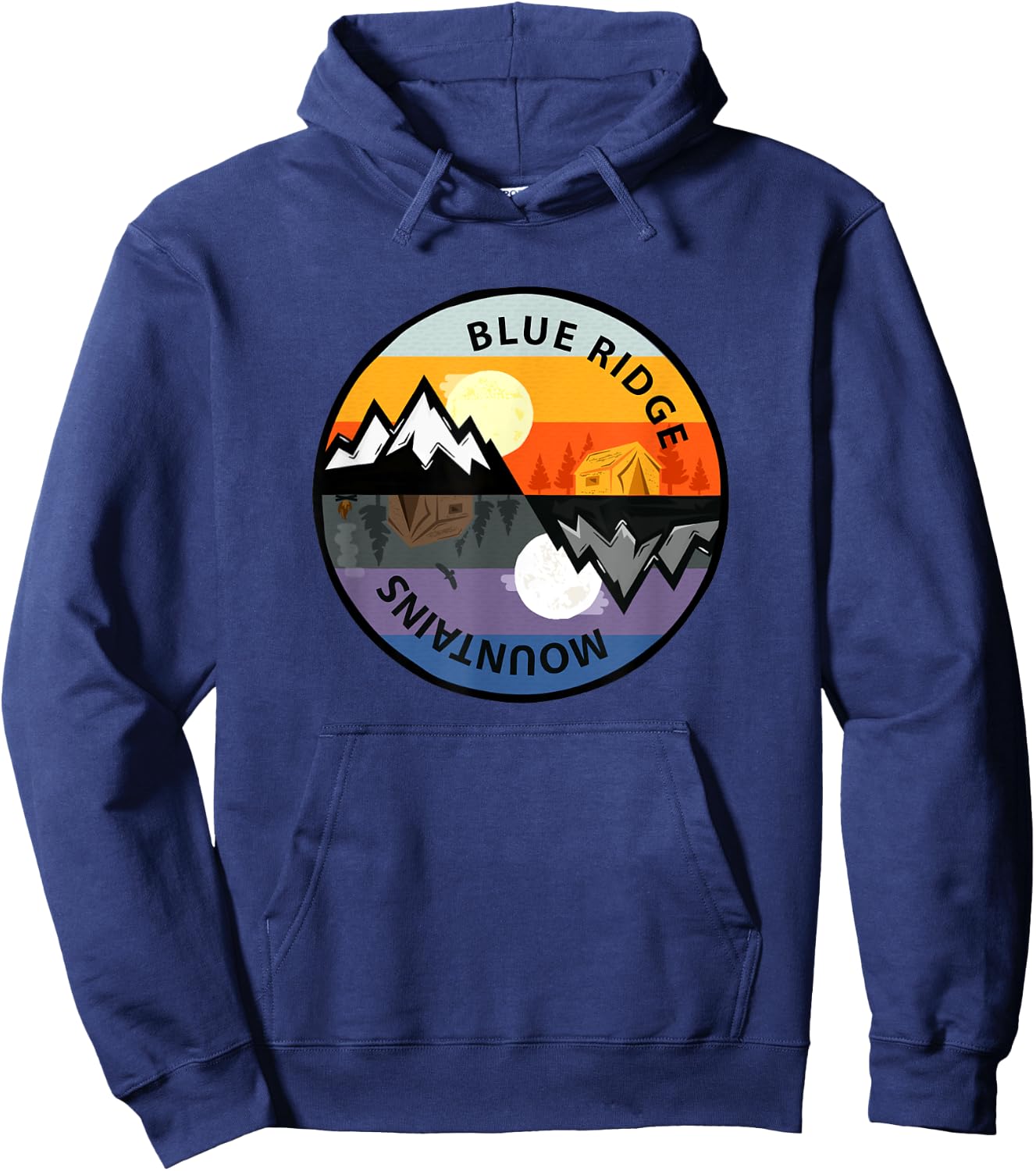 Retro Vintage Blue Ridge Mountains Souvenir Hoodie - Hoodie | Navy