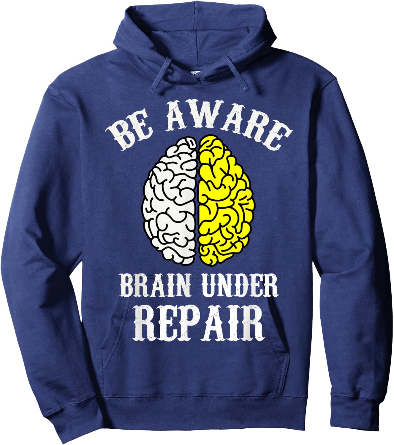 Funny Concussion PCS Warrior Awareness Support Gift Hoodie - Hoodie | Navy