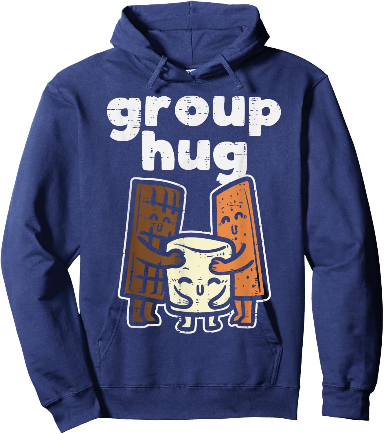 Group Hug Marshmallow Smore Funny Camping Pun Camper Family Hoodie - Hoodie | Navy