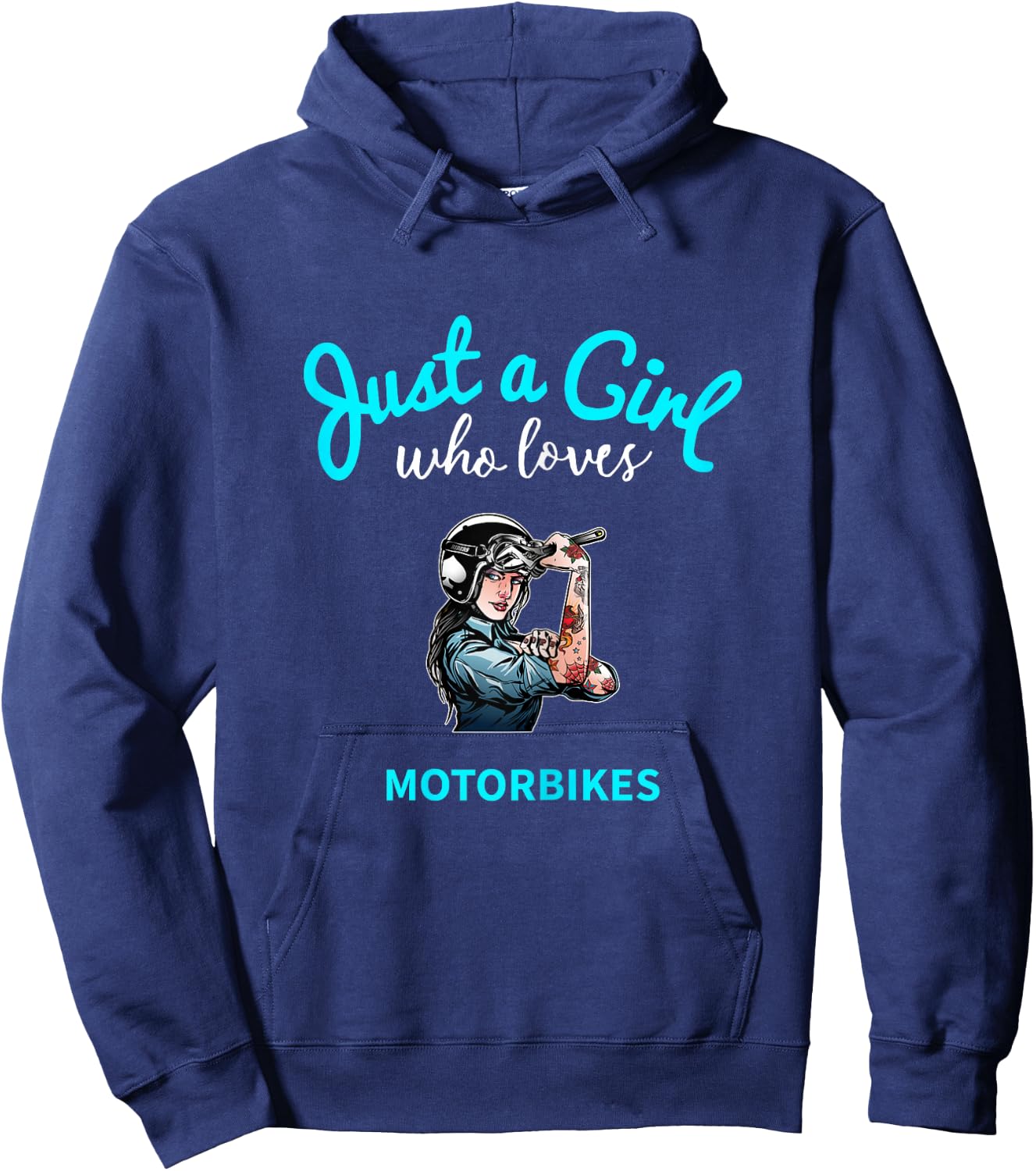 Motorcycle Shirt for Girls | Children's Motorcycle Hoodie - Hoodie | Navy