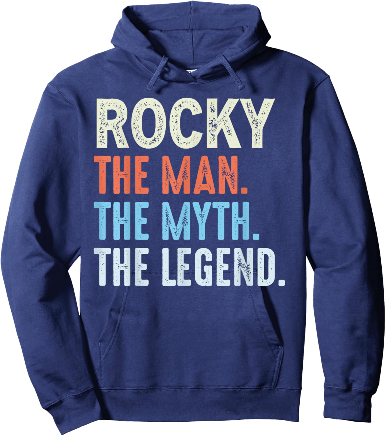 Rocky The Legend Name Personalized Cute Idea Men Vintage Hoodie - Hoodie | Navy