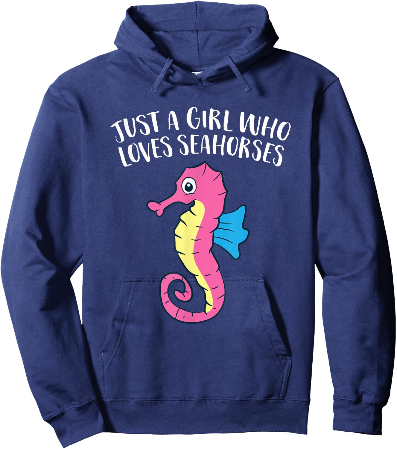 Just a Girl Who Loves Seahorses Cute Seahorse Hoodie - Hoodie | Navy