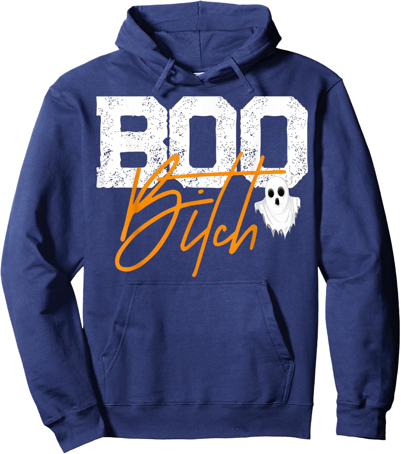 Boo Bitch ghost vintage distressed Halloween humor Hoodie - Hoodie | Navy
