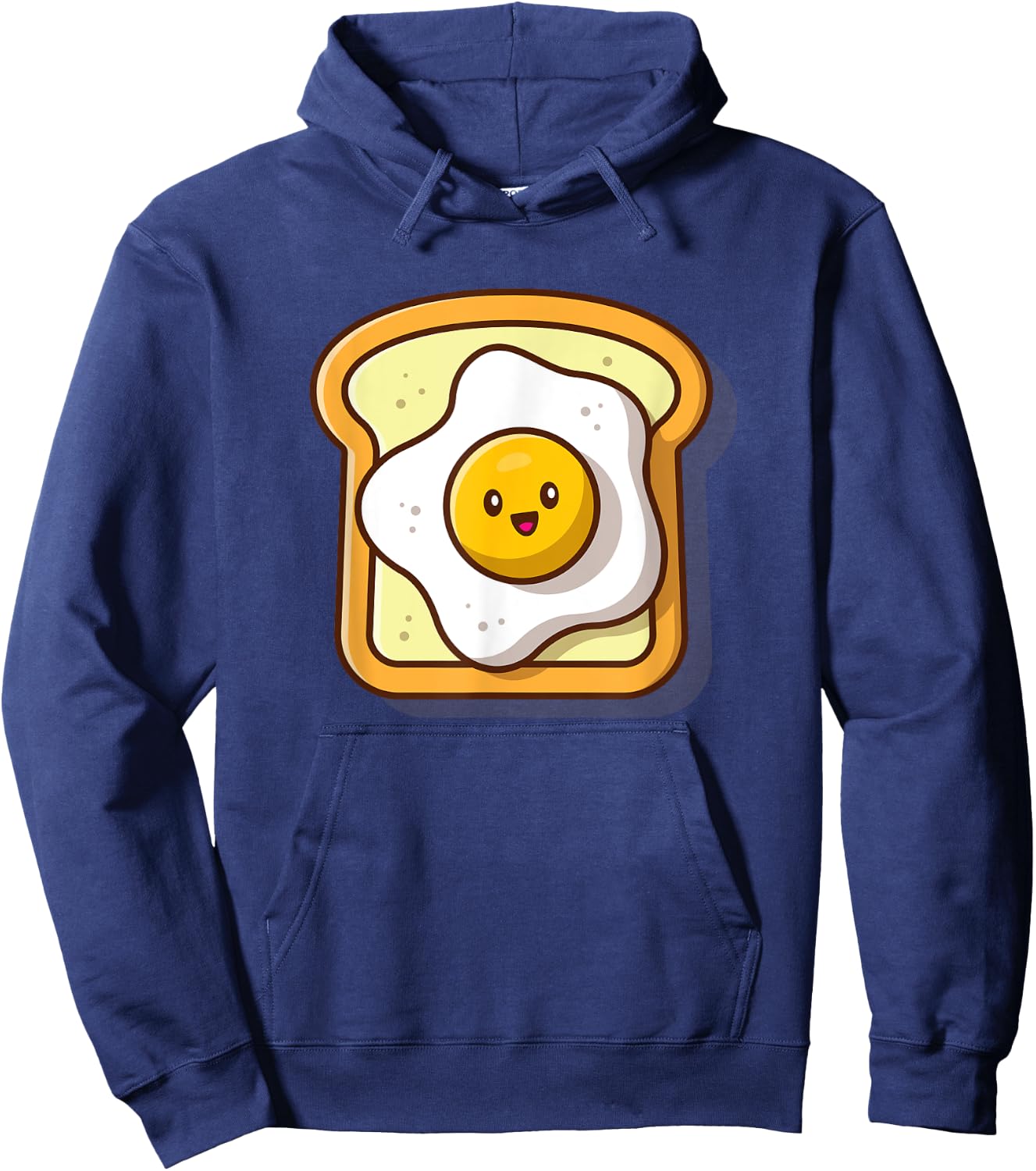 Broke Artist Cute Eggs Toast Kawaii Breakfast Foodie Hoodie - Hoodie | Navy