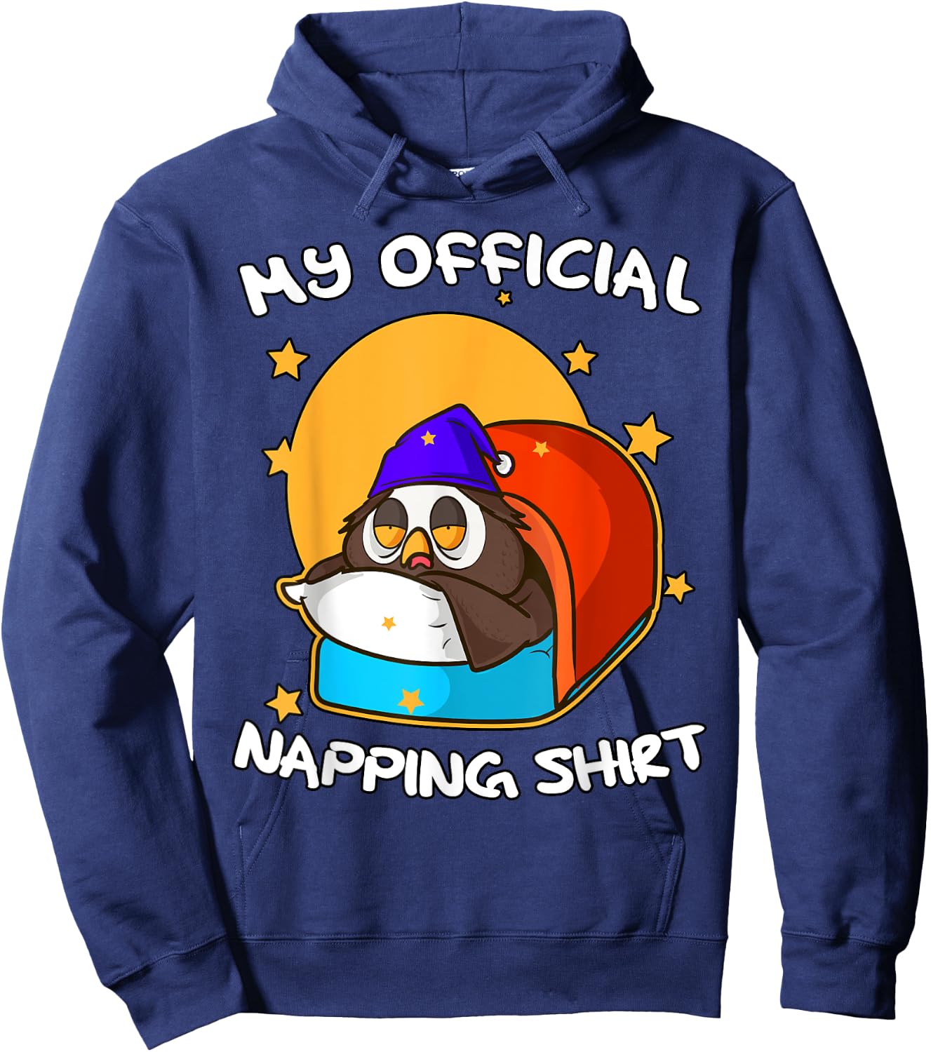 Funny Sleeping Owl Bird Pyjamas Gift Cute Official Napping Hoodie - Hoodie | Navy