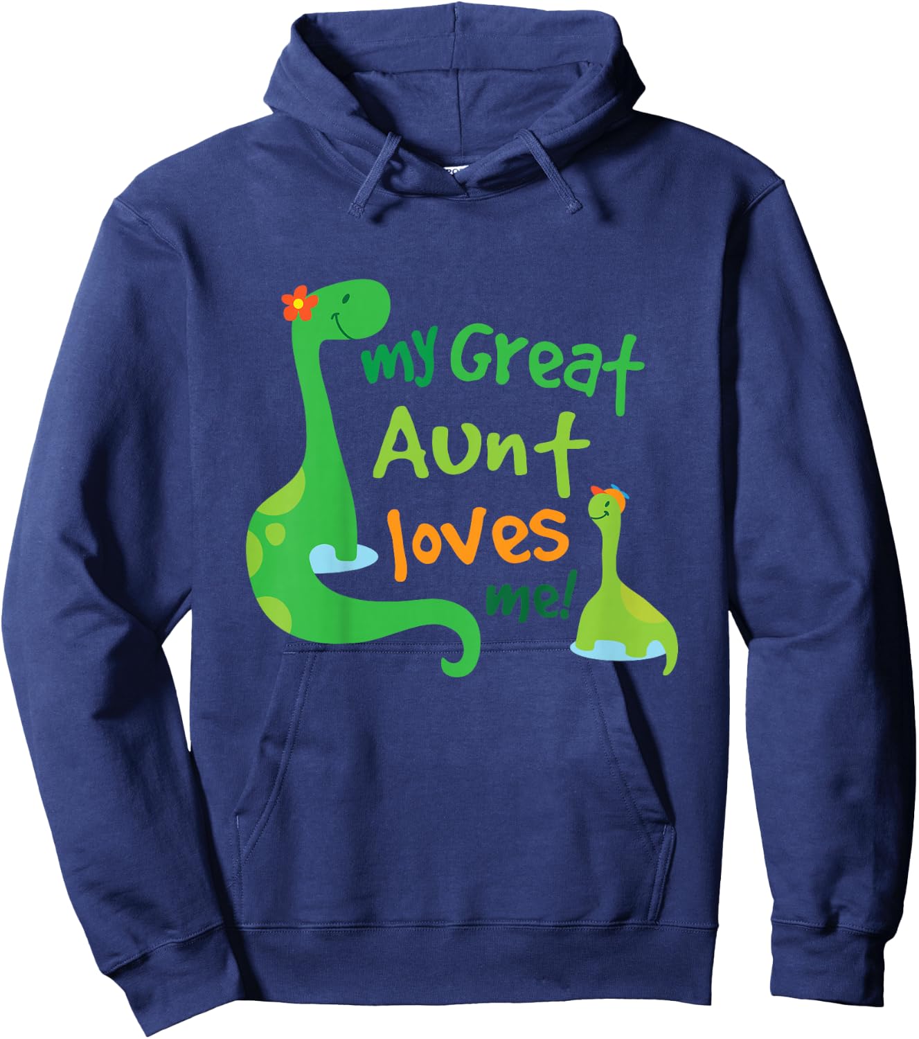 Kids My Great Aunt Loves Me Dinosaur Nephew Hoodie - Hoodie | Navy